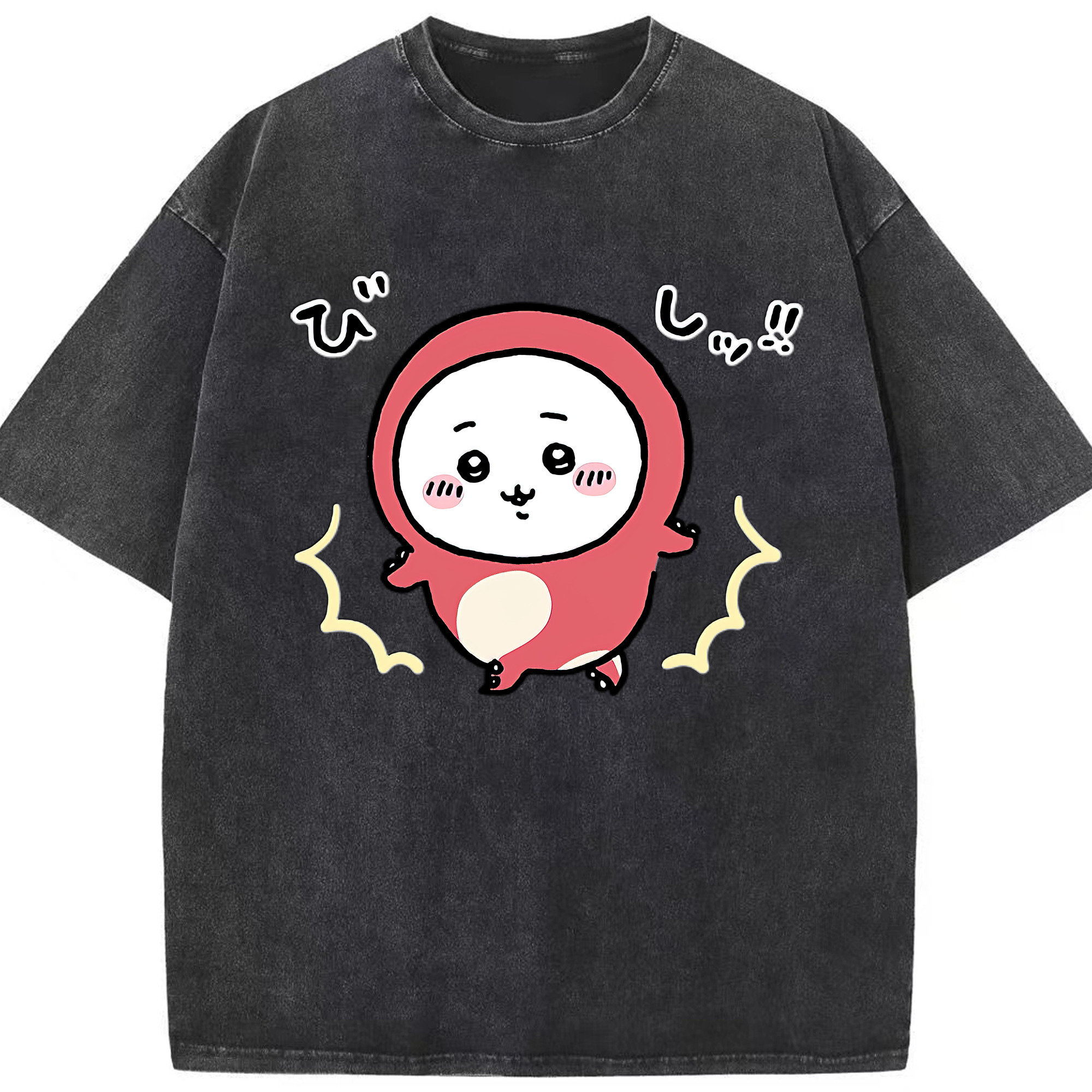 （画像用） ちいかわ ちいかわ Chii-kawa chiikawa 綿100% ヴィンテージ風 半袖Tシャツ（フロントプリント）