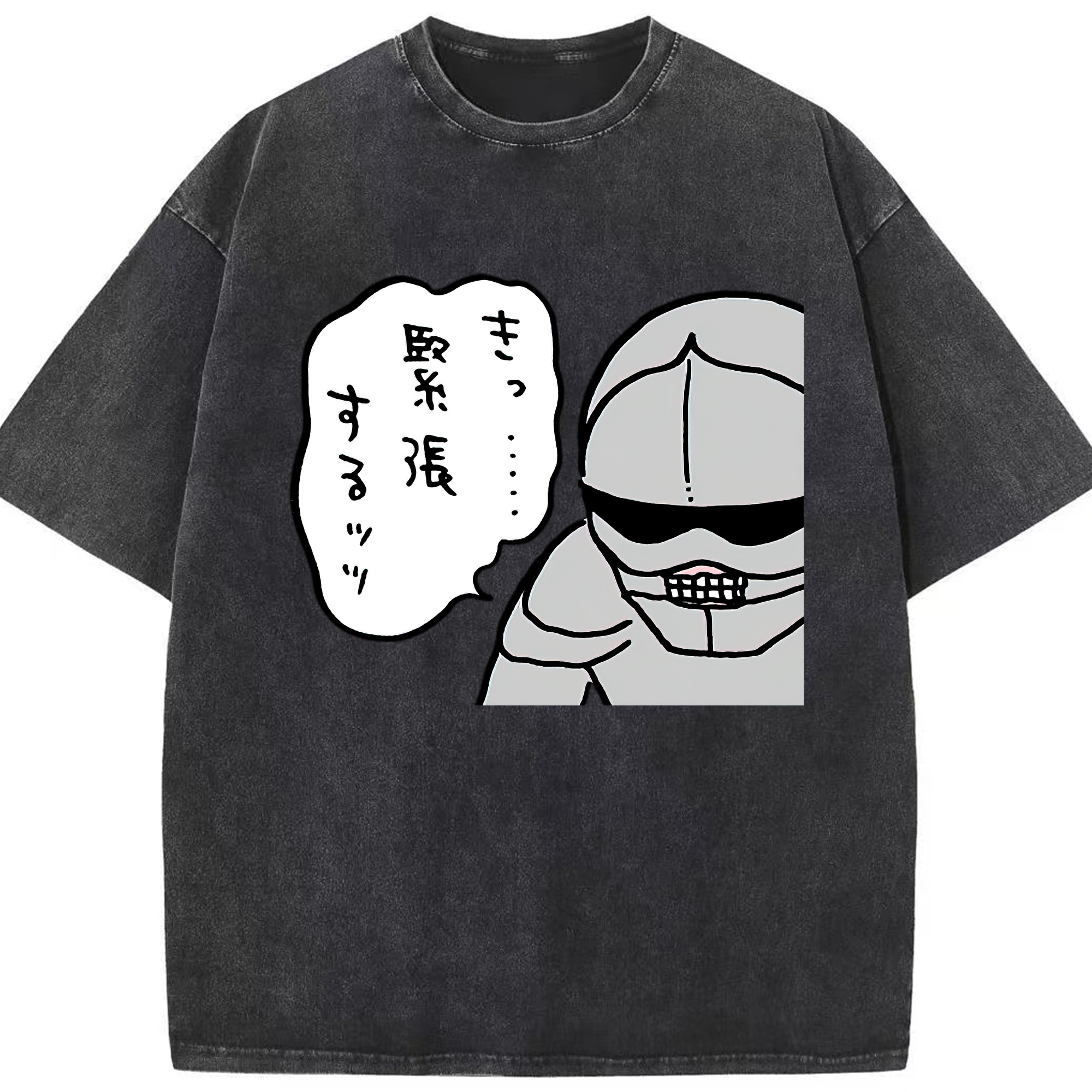（画像用） ちいかわ 労働の鎧さん Chii-kawa Mr. Armor of Labor 綿100% ヴィンテージ風 半袖Tシャツ（フロントプリント）
