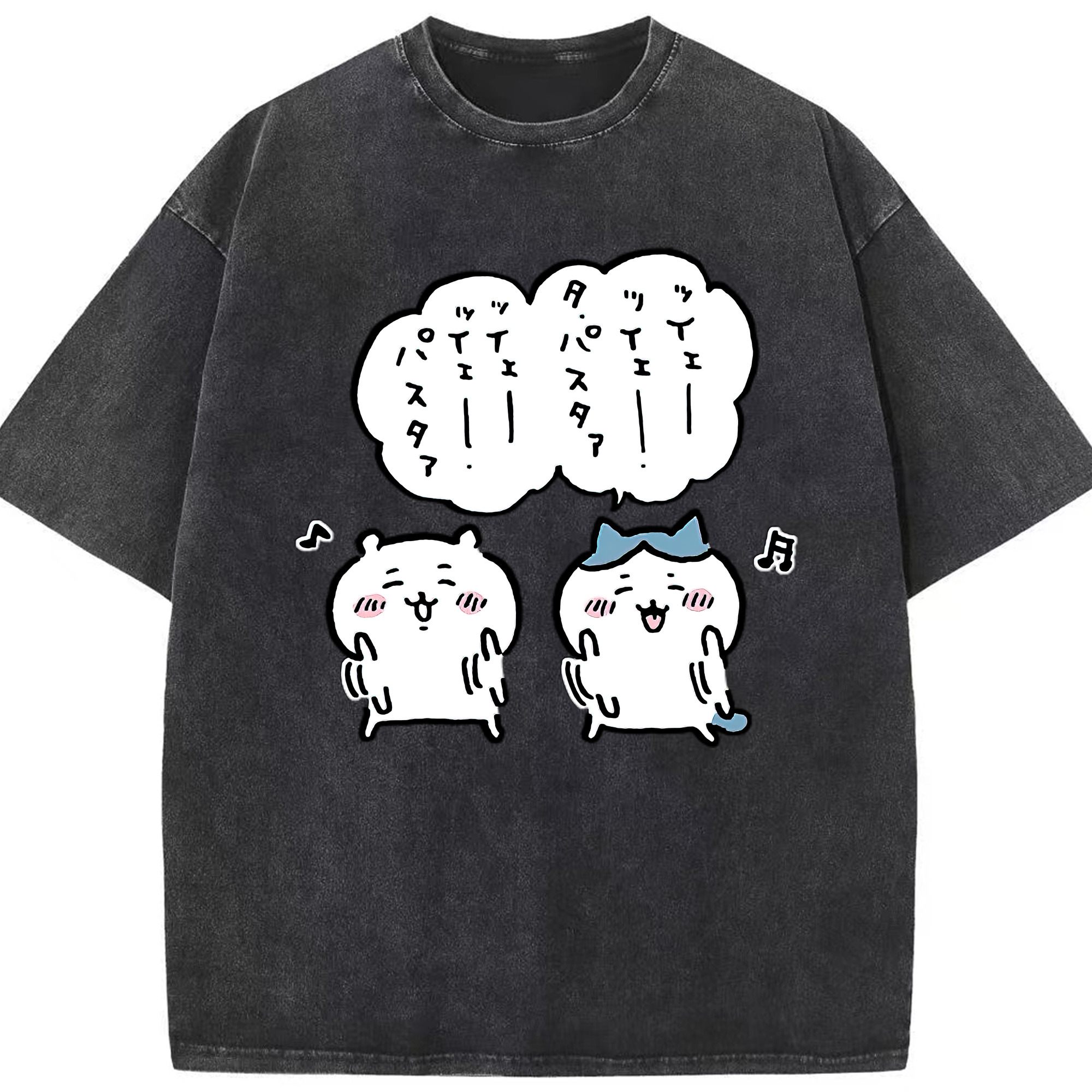 （画像用） ちいかわ ハチワレ Chii-kawa hachiware 綿100% ヴィンテージ風 半袖Tシャツ（フロントプリント）