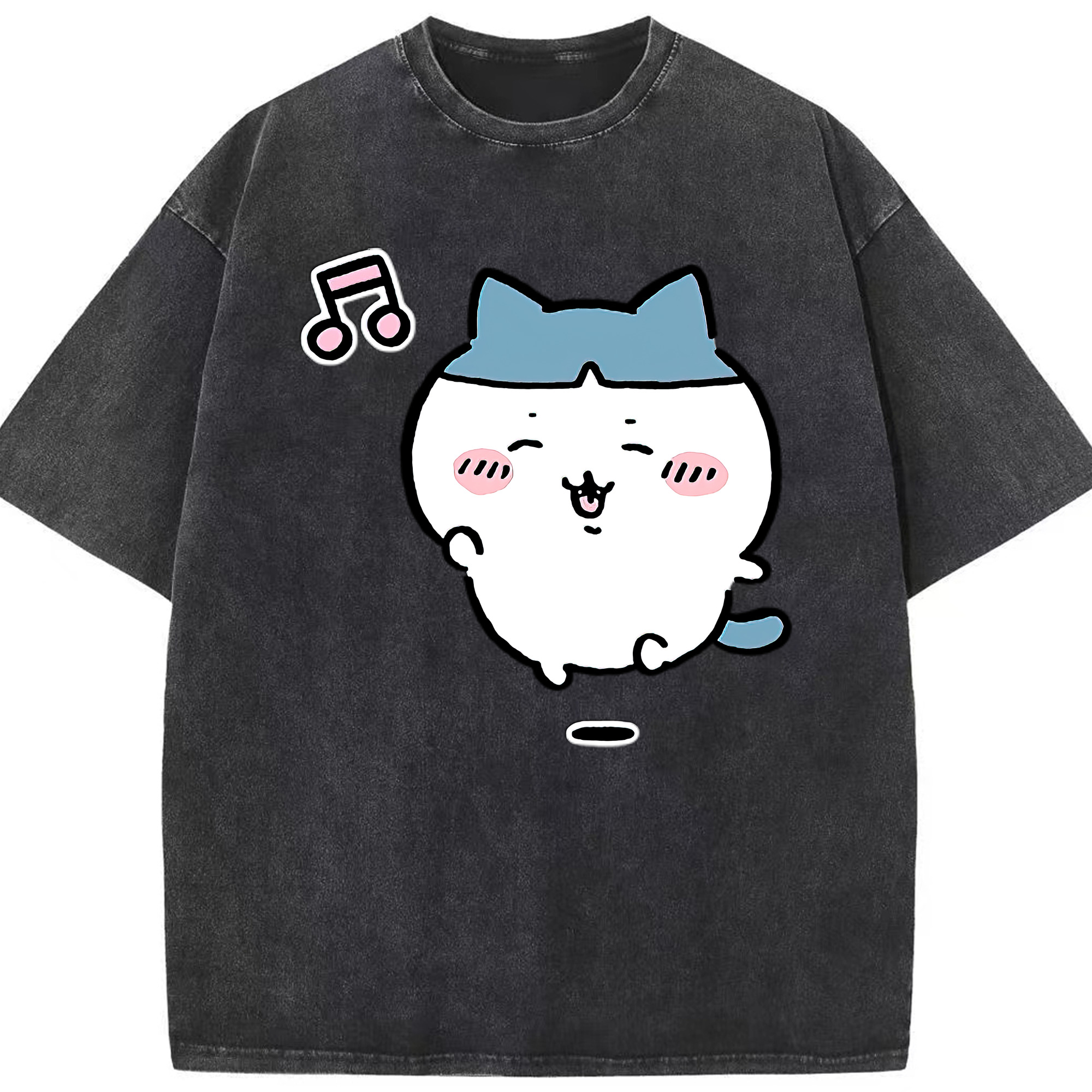 （画像用） ちいかわ ハチワレ Chii-kawa hachiware 綿100% ヴィンテージ風 半袖Tシャツ（フロントプリント）