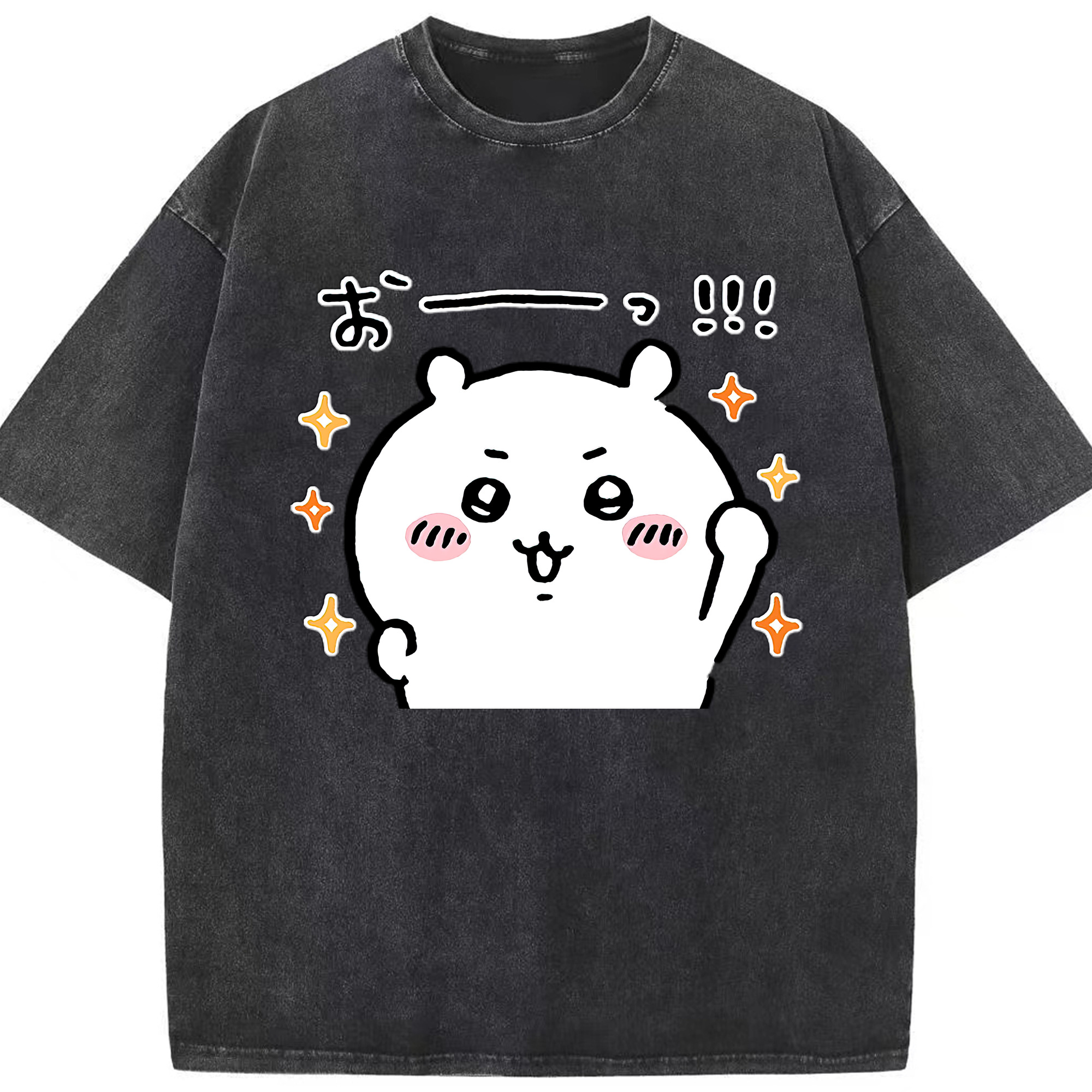 （画像用） ちいかわ ちいかわ Chii-kawa chiikawa 綿100% ヴィンテージ風 半袖Tシャツ（フロントプリント）