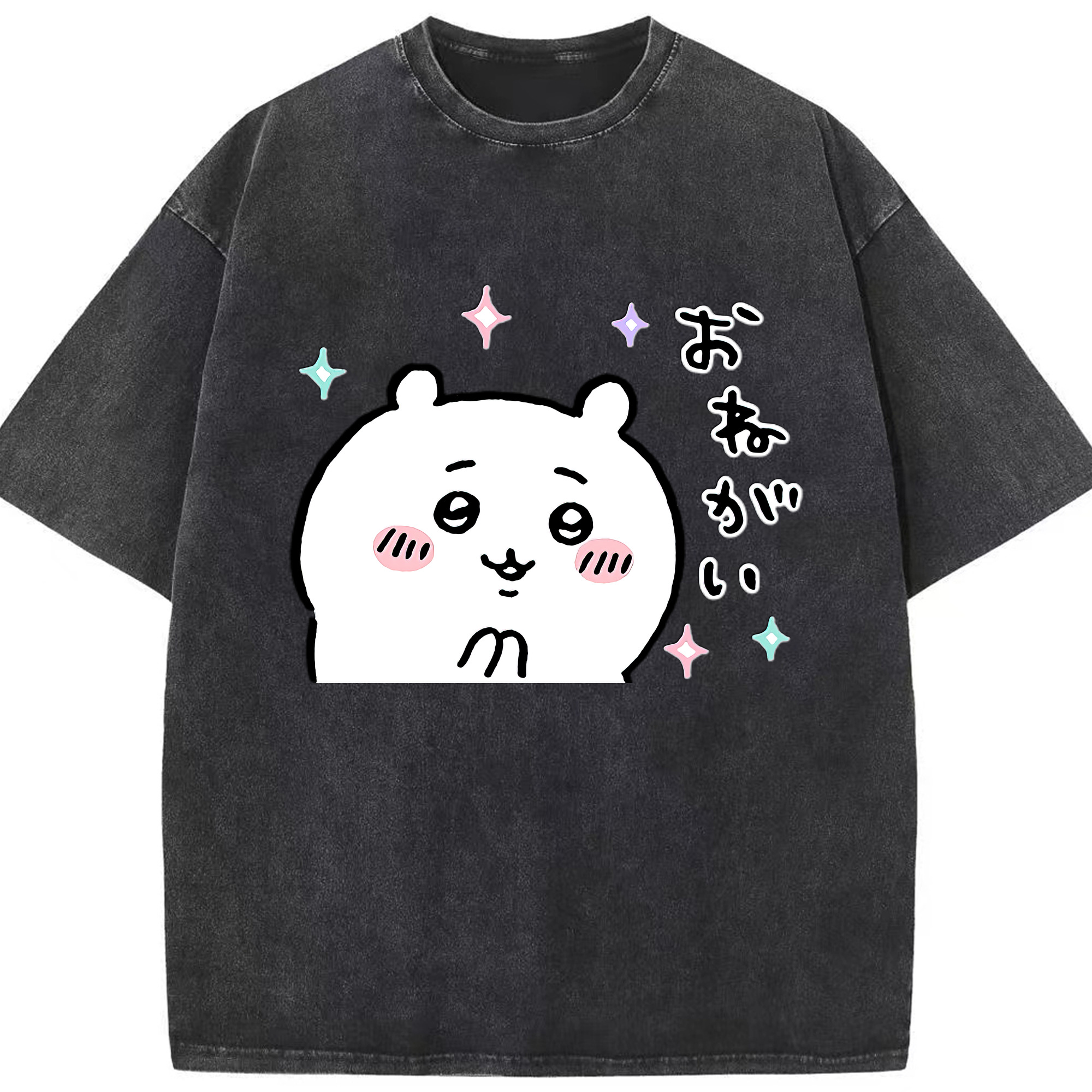 （画像用） ちいかわ ちいかわ Chii-kawa chiikawa 綿100% ヴィンテージ風 半袖Tシャツ（フロントプリント）
