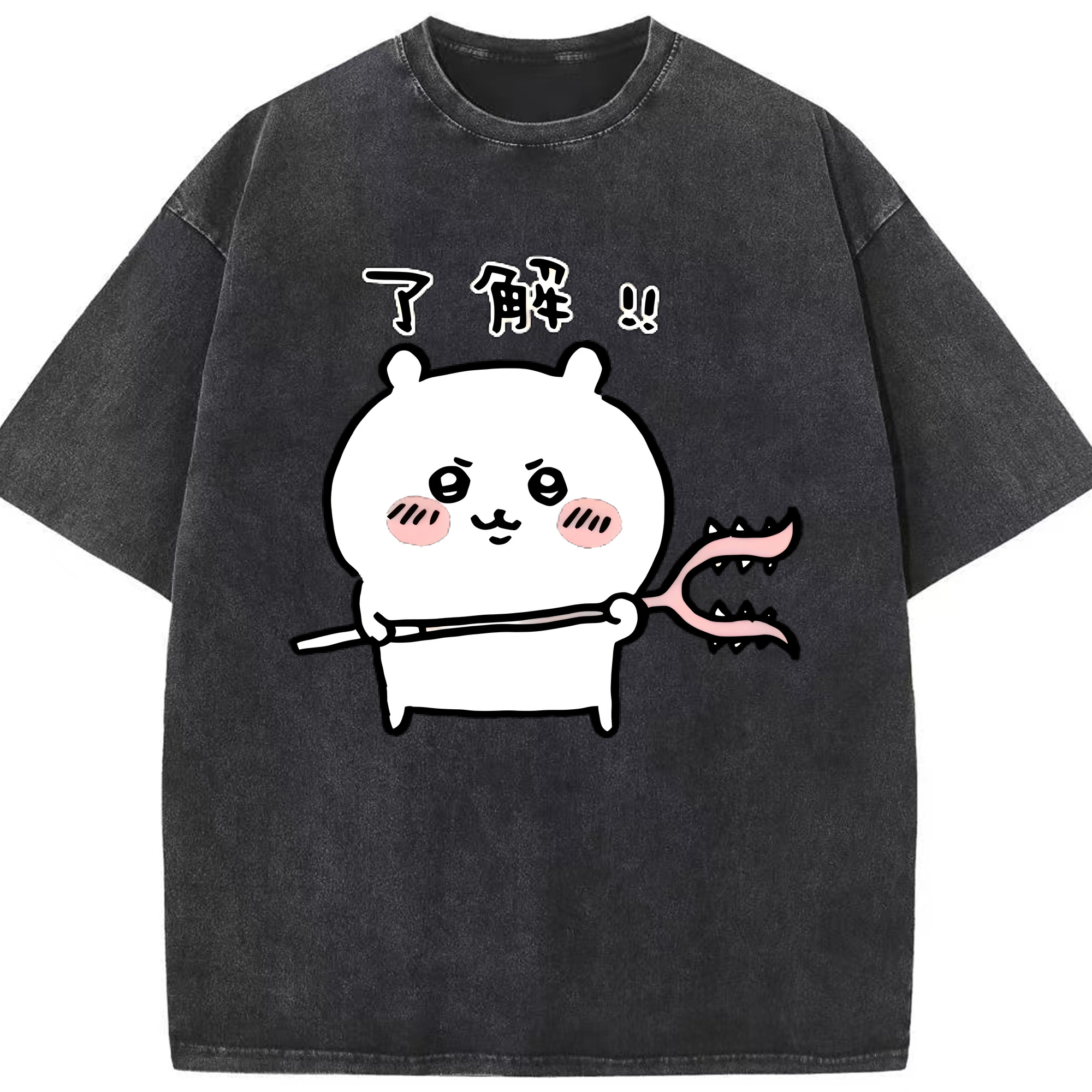 （画像用） ちいかわ ちいかわ Chii-kawa chiikawa 綿100% ヴィンテージ風 半袖Tシャツ（フロントプリント）