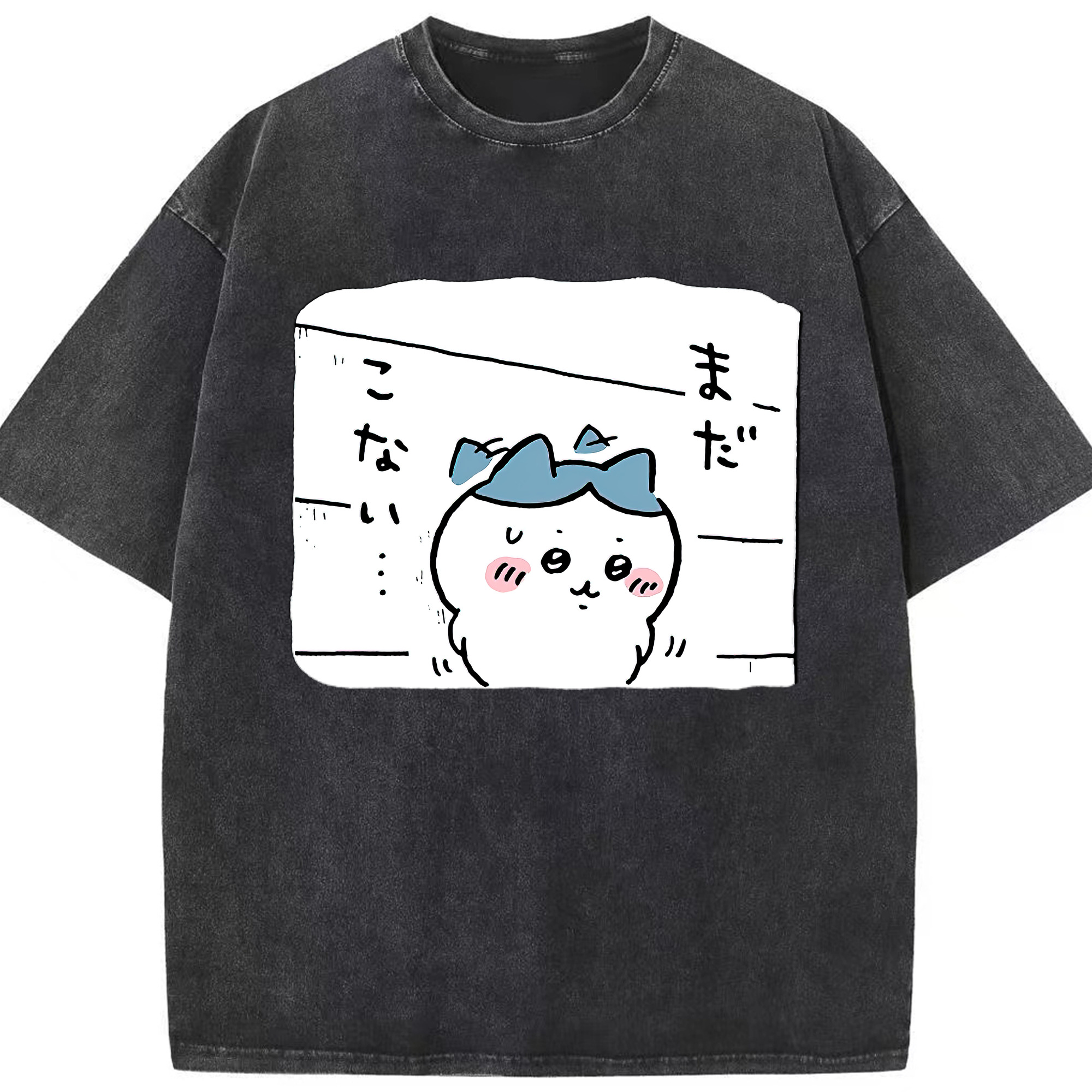 （画像用） ちいかわ ハチワレ Chii-kawa hachiware 綿100% ヴィンテージ風 半袖Tシャツ（フロントプリント）