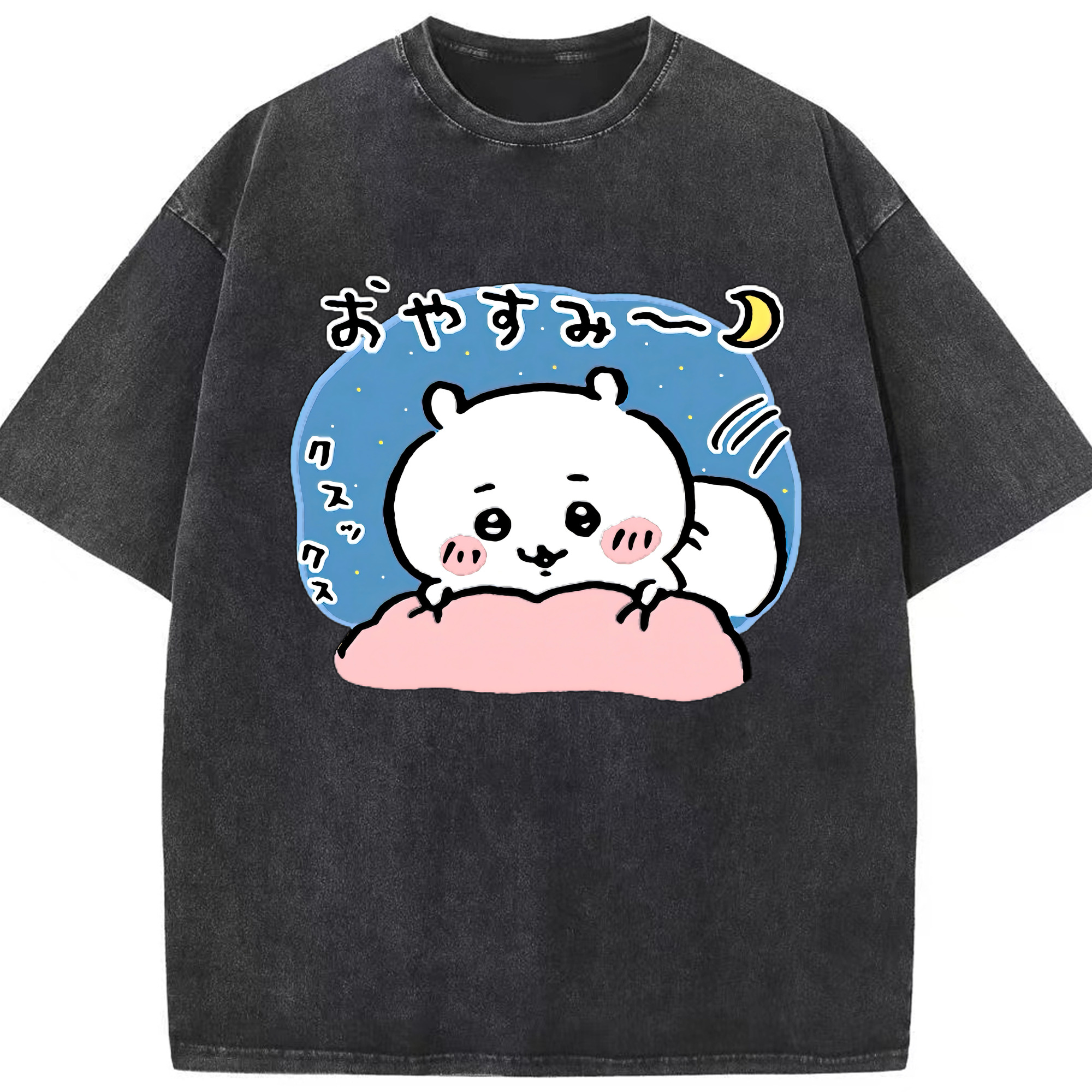 （画像用） ちいかわ ちいかわ Chii-kawa chiikawa 綿100% ヴィンテージ風 半袖Tシャツ（フロントプリント）