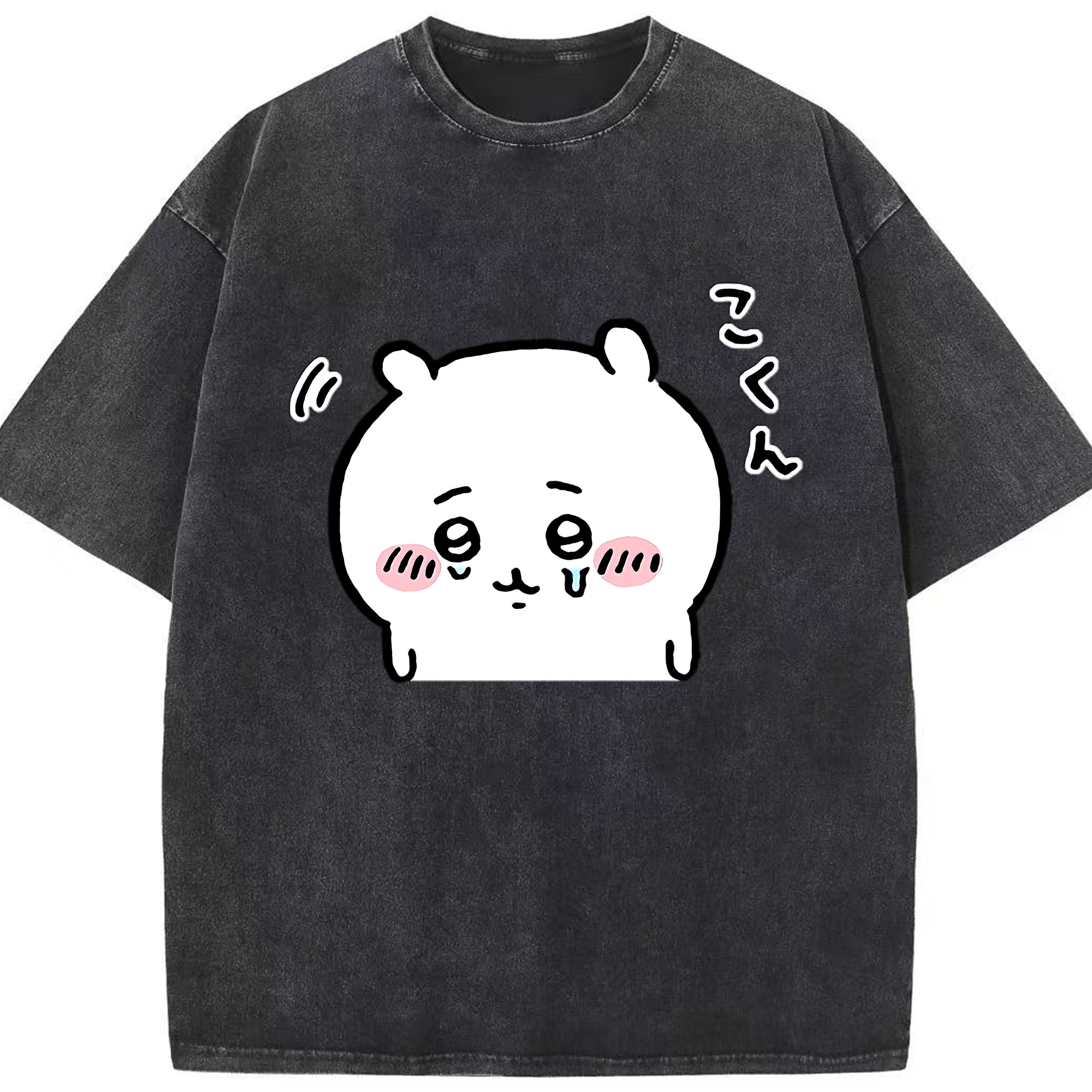 （画像用） ちいかわ ちいかわ Chii-kawa chiikawa 綿100% ヴィンテージ風 半袖Tシャツ（フロントプリント）
