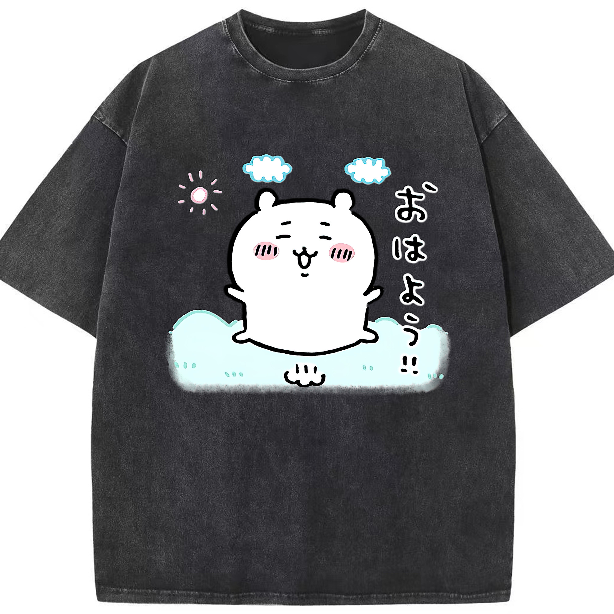 （画像用） ちいかわ ちいかわ Chii-kawa chiikawa 綿100% ヴィンテージ風 半袖Tシャツ（フロントプリント）