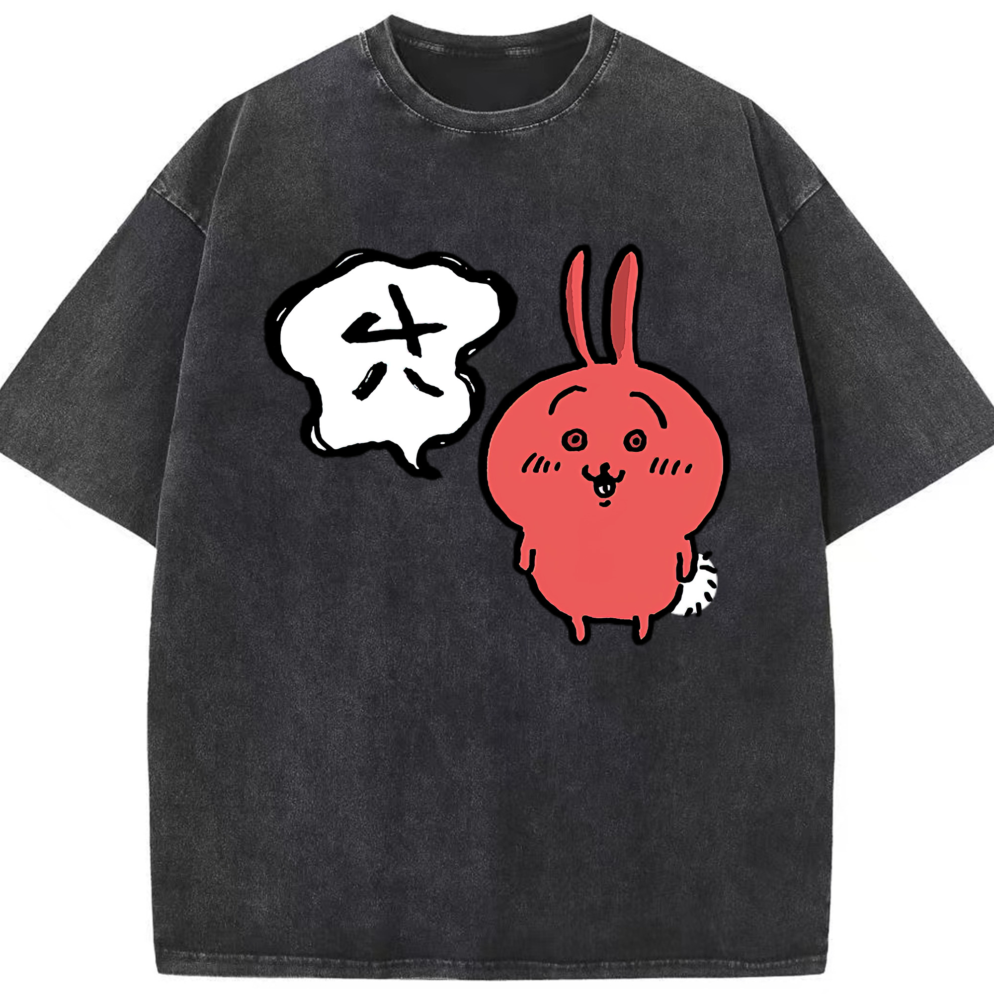 （画像用） ちいかわ ハチワレ Chii-kawa hachiware 綿100% ヴィンテージ風 半袖Tシャツ（フロントプリント）