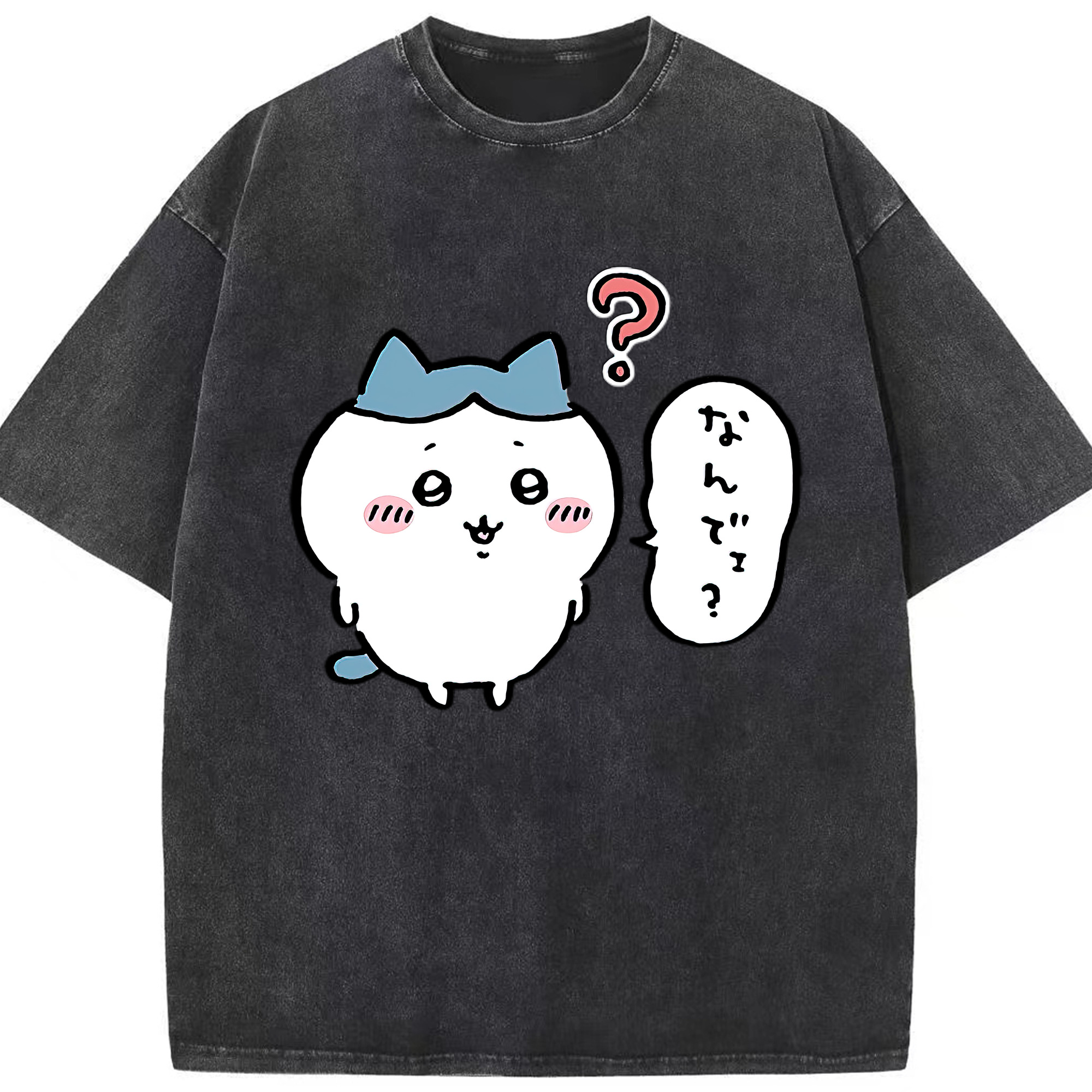 （画像用） ちいかわ ハチワレ Chii-kawa hachiware 綿100% ヴィンテージ風 半袖Tシャツ（フロントプリント）
