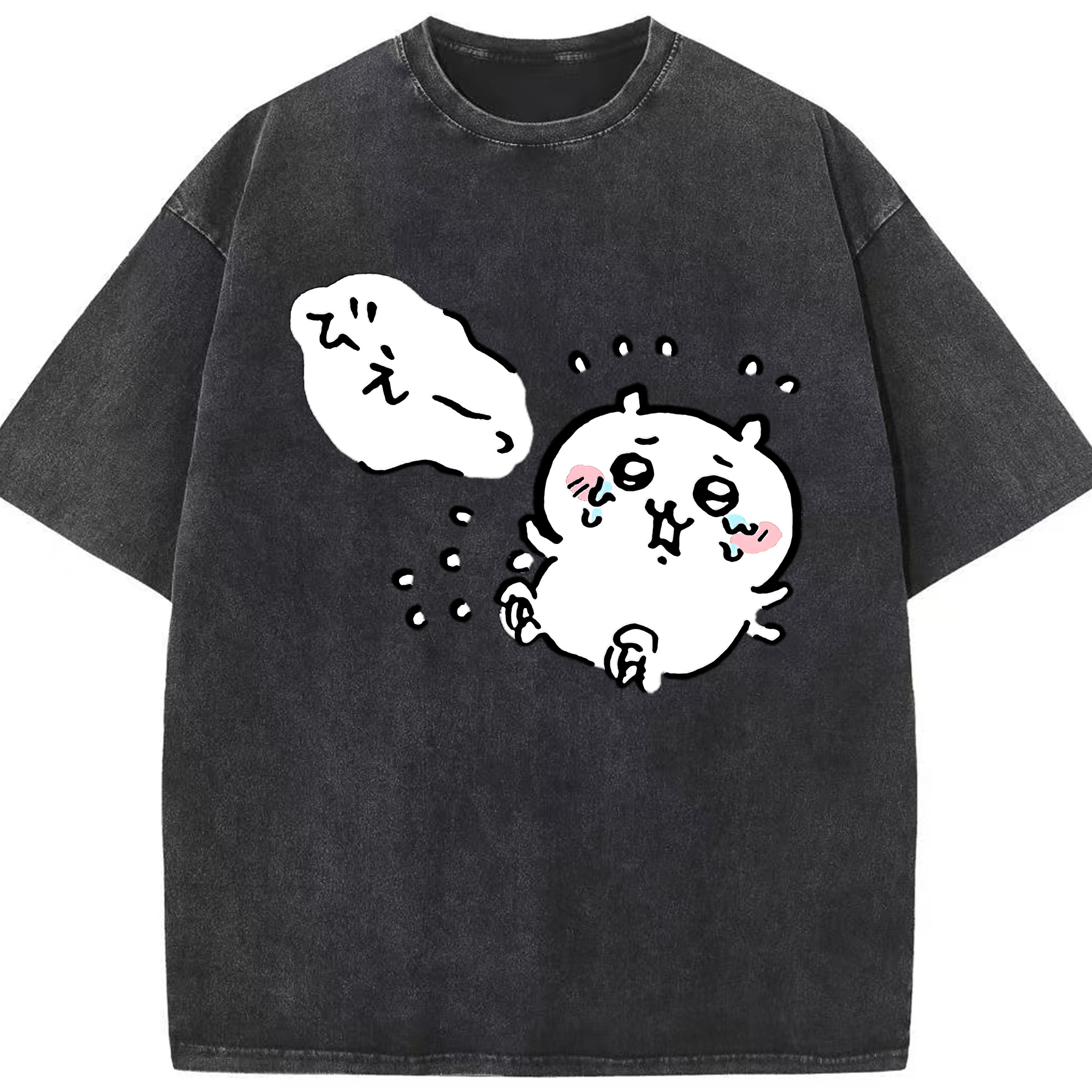 （画像用） ちいかわ ちいかわ Chii-kawa chiikawa 綿100% ヴィンテージ風 半袖Tシャツ（フロントプリント）