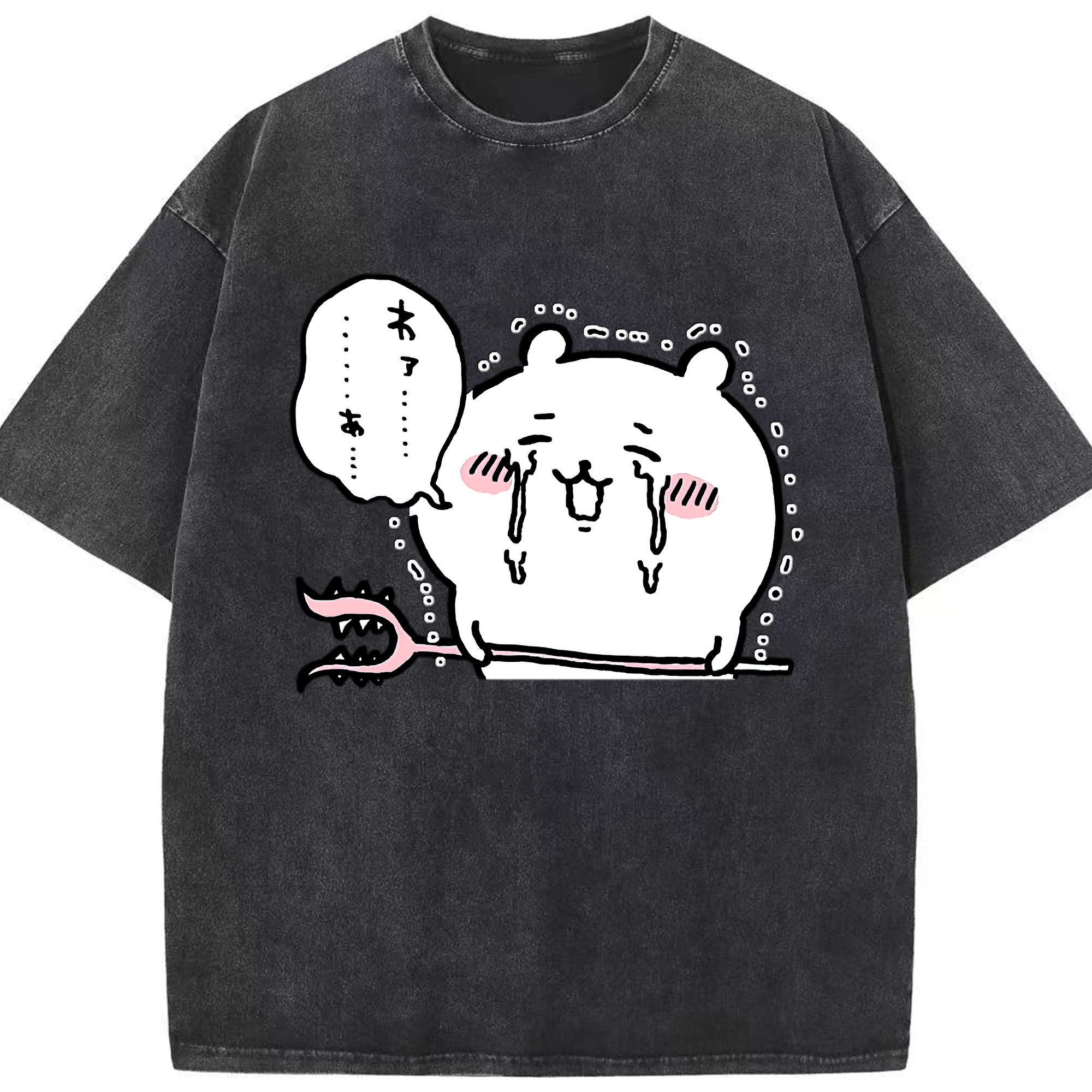 （画像用） ちいかわ ちいかわ Chii-kawa chiikawa 綿100% ヴィンテージ風 半袖Tシャツ（フロントプリント）