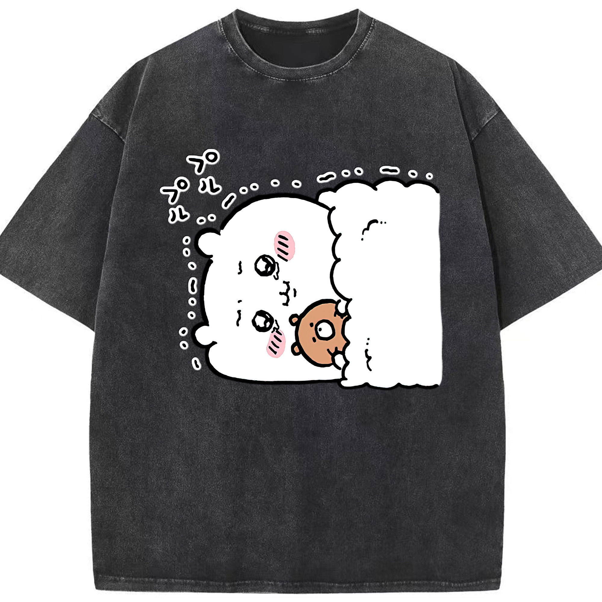 （画像用） ちいかわ ちいかわ Chii-kawa chiikawa 綿100% ヴィンテージ風 半袖Tシャツ（フロントプリント）