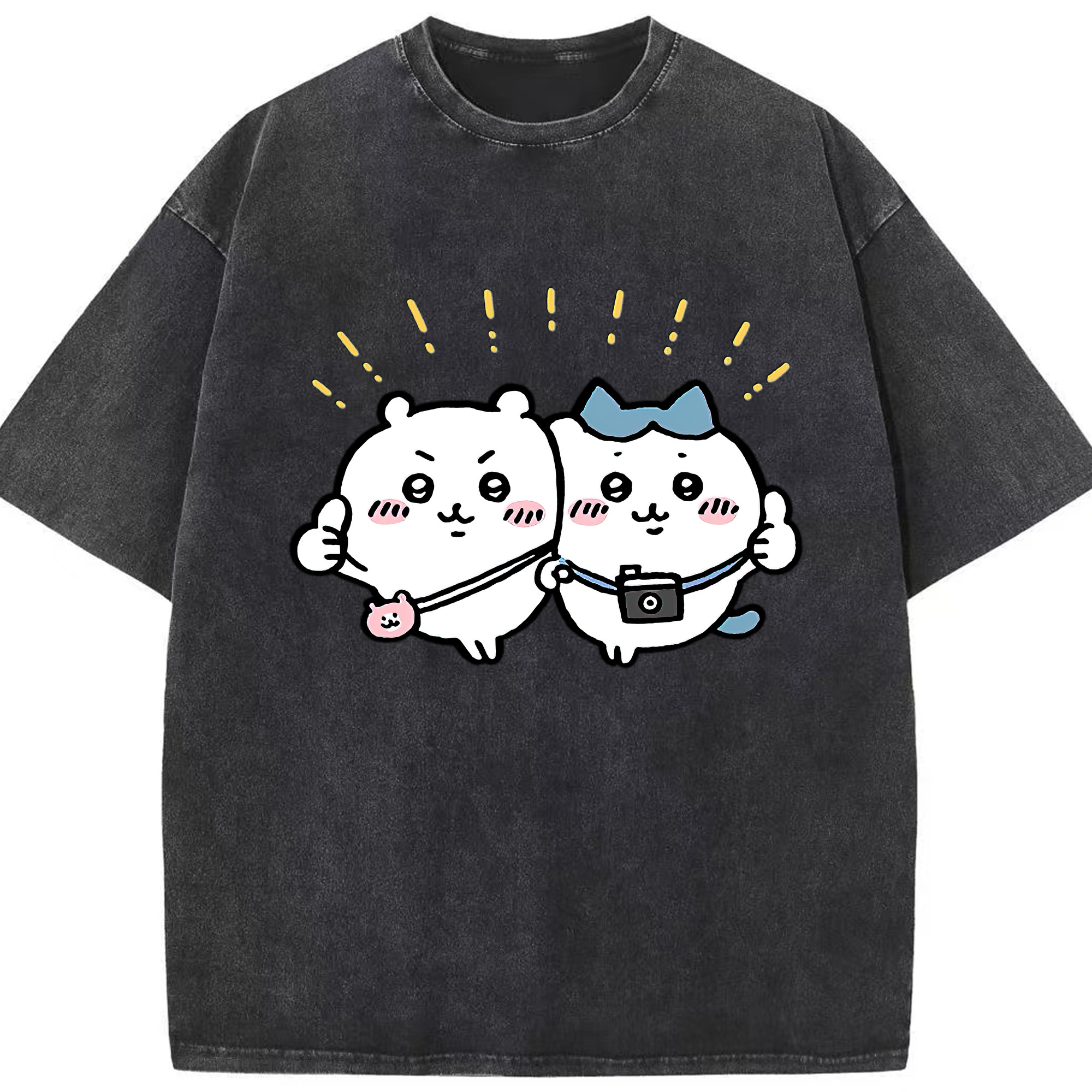 （画像用） ちいかわ ちいかわ Chii-kawa chiikawa 綿100% ヴィンテージ風 半袖Tシャツ（フロントプリント）