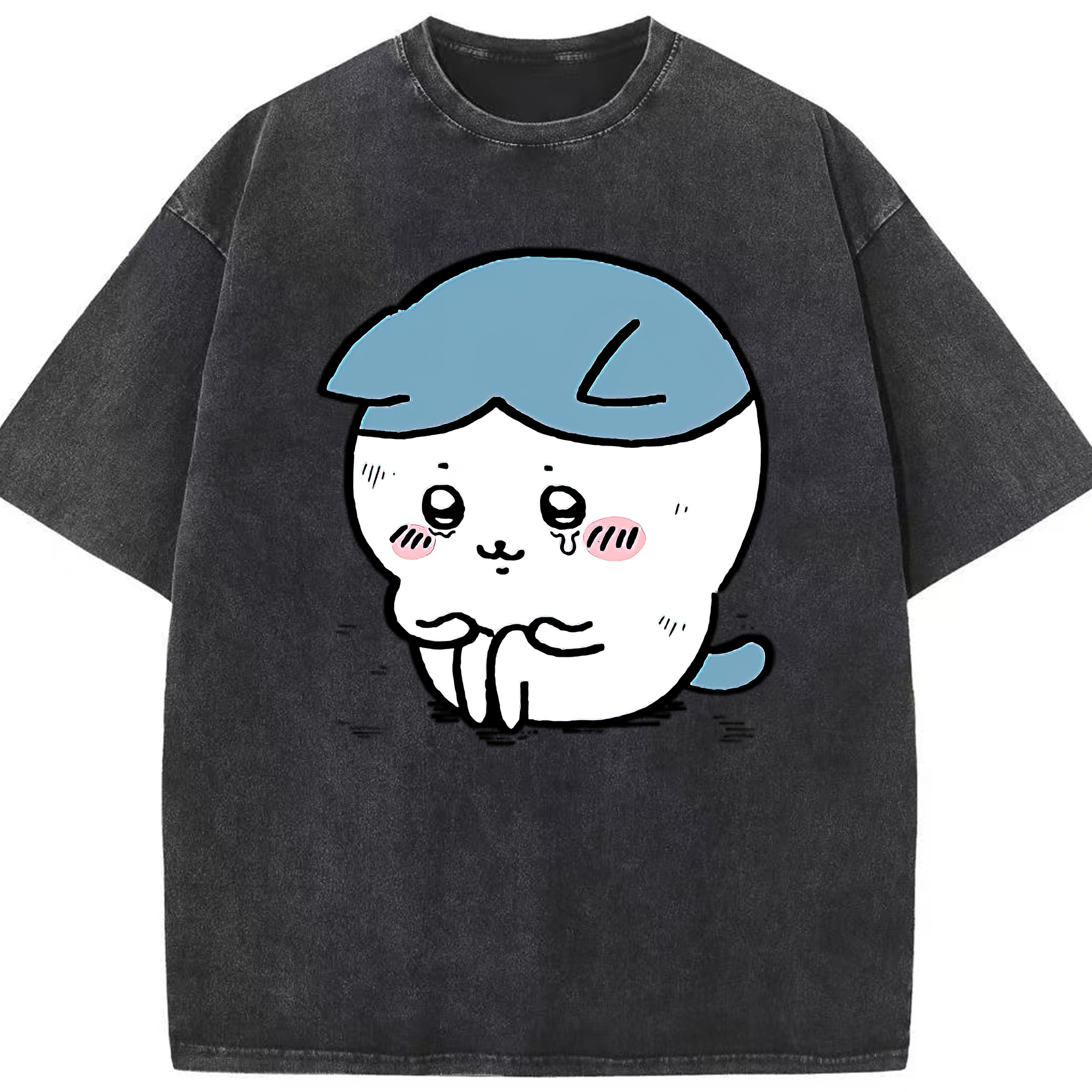 （画像用） ちいかわ ハチワレ Chii-kawa hachiware 綿100% ヴィンテージ風 半袖Tシャツ（フロントプリント）