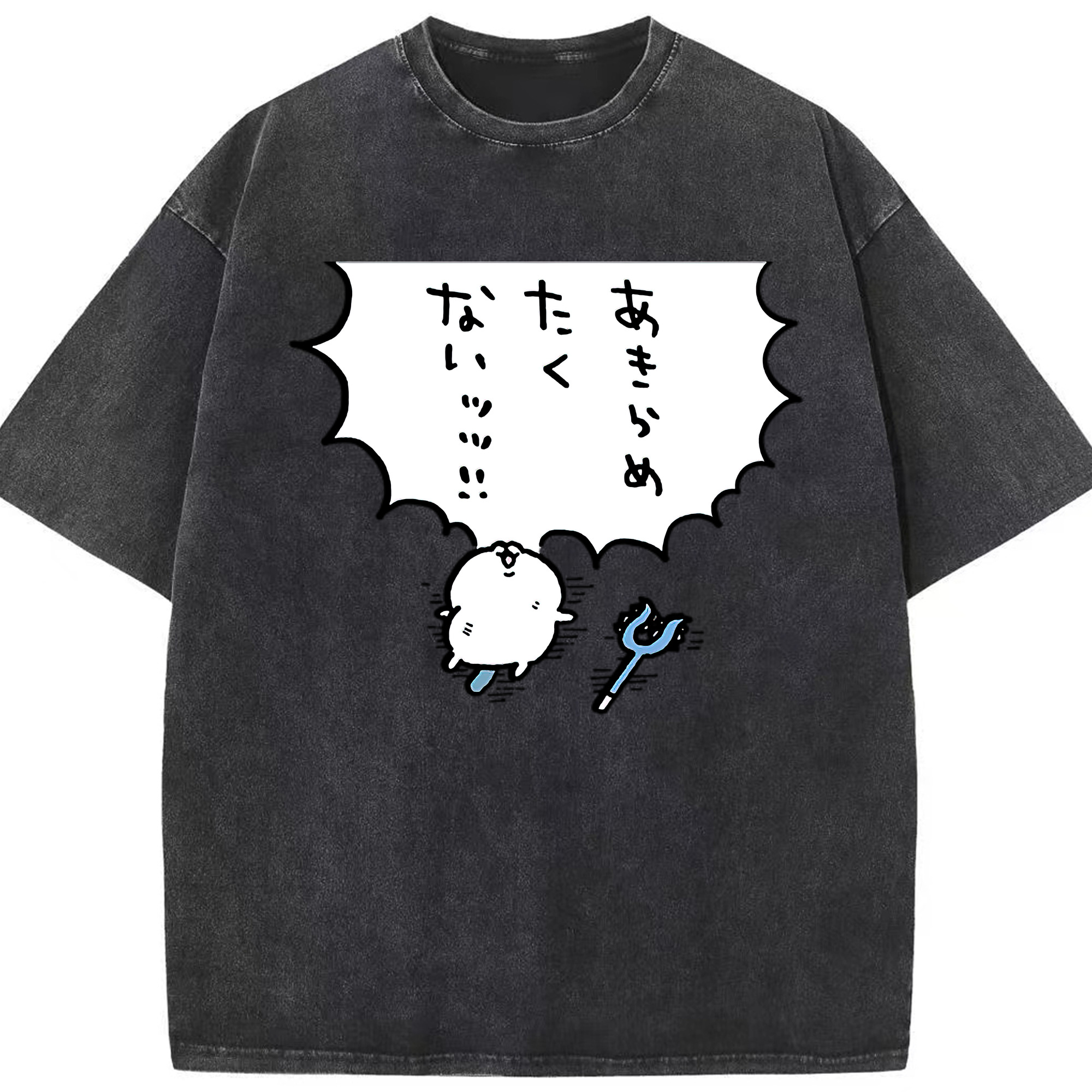 （画像用） ちいかわ ちいかわ Chii-kawa chiikawa 綿100% ヴィンテージ風 半袖Tシャツ（フロントプリント）