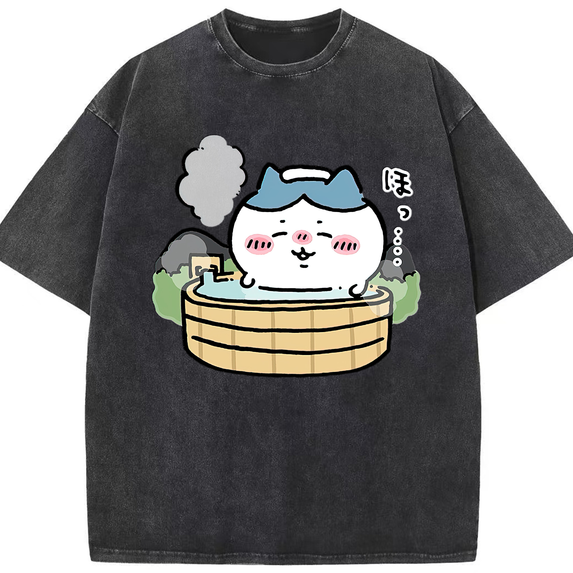 （画像用） ちいかわ ハチワレ Chii-kawa hachiware 綿100% ヴィンテージ風 半袖Tシャツ（フロントプリント）