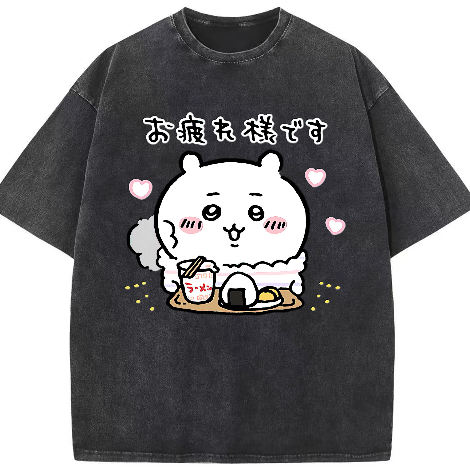 （画像用） ちいかわ ちいかわ Chii-kawa chiikawa 綿100% ヴィンテージ風 半袖Tシャツ（フロントプリント）