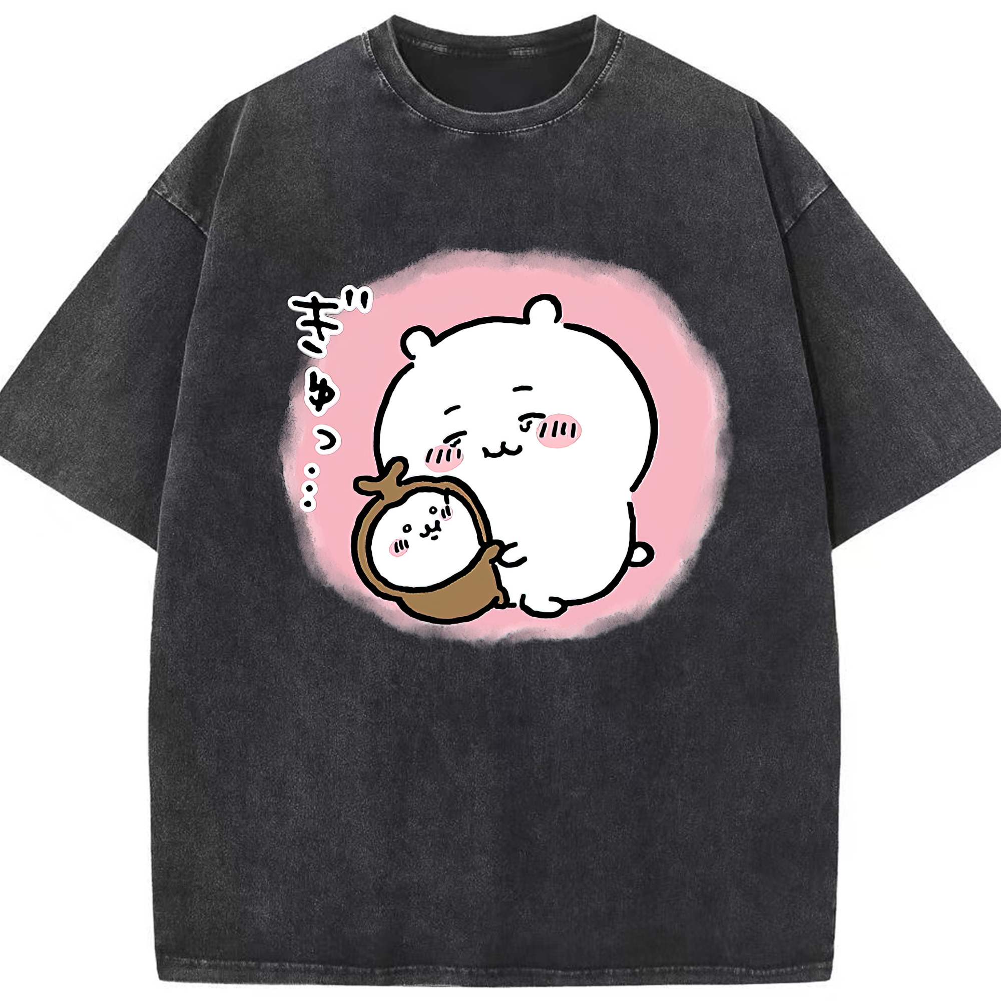 （画像用） ちいかわ ちいかわ Chii-kawa chiikawa 綿100% ヴィンテージ風 半袖Tシャツ（フロントプリント）
