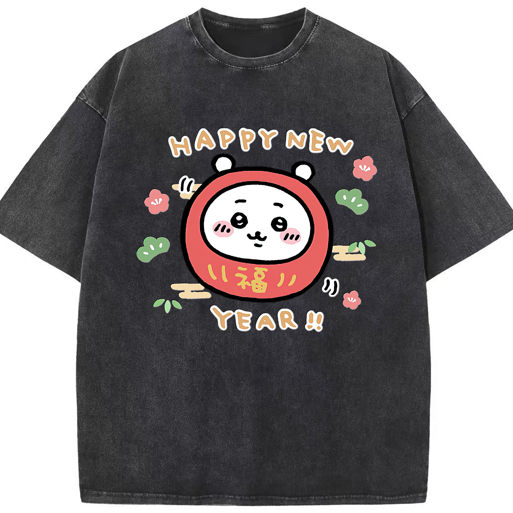 （画像用） ちいかわ ちいかわ Chii-kawa chiikawa 綿100% ヴィンテージ風 半袖Tシャツ（フロントプリント）