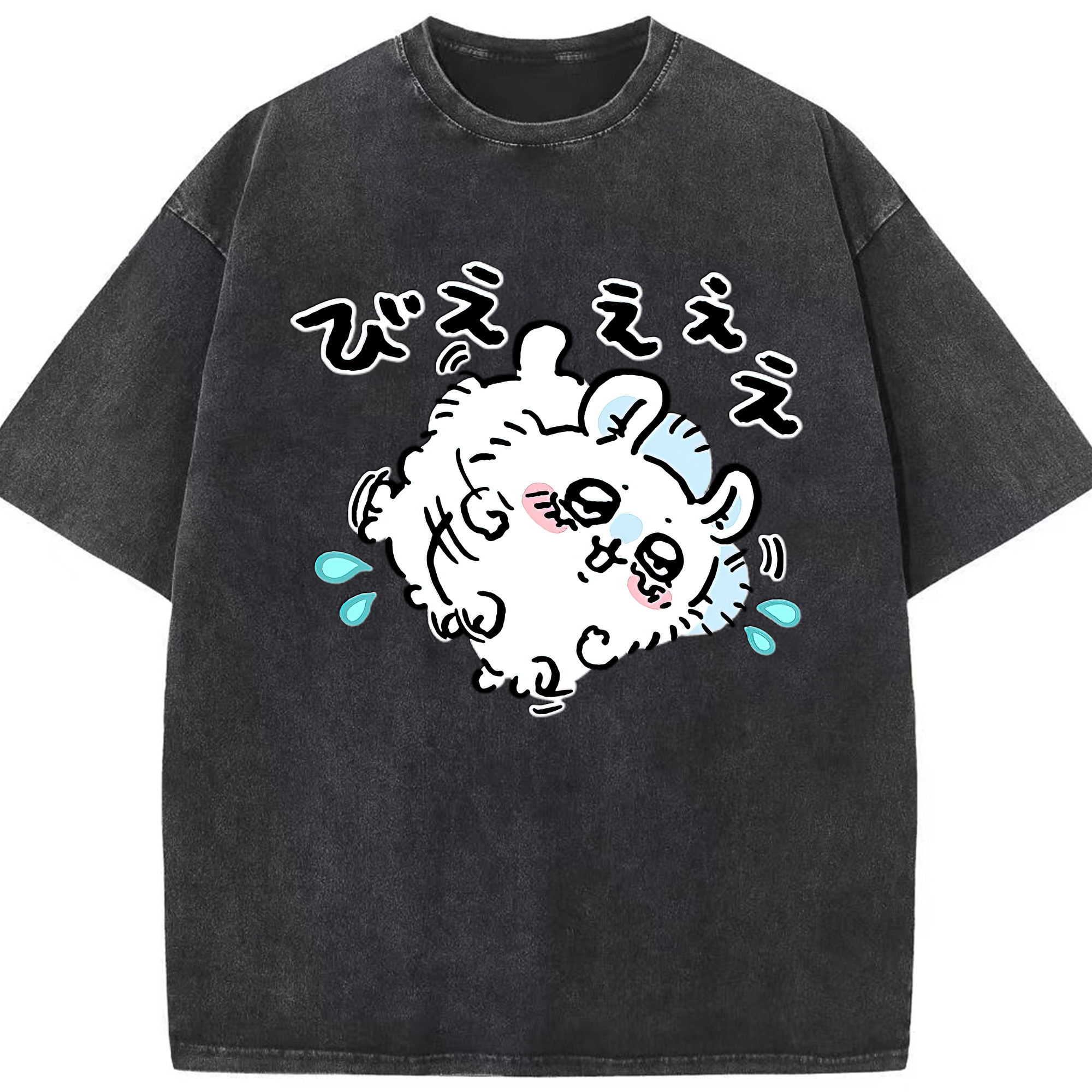 （画像用） ちいかわ モモンガ Chii-kawa Momonga 綿100% ヴィンテージ風 半袖Tシャツ（フロントプリント）