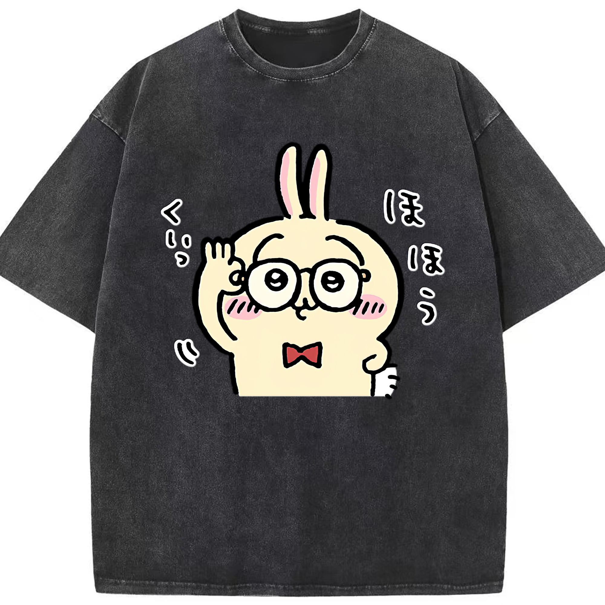 （画像用） ちいかわ うさぎ Chii-kawa usagi 綿100% ヴィンテージ風 半袖Tシャツ（フロントプリント）