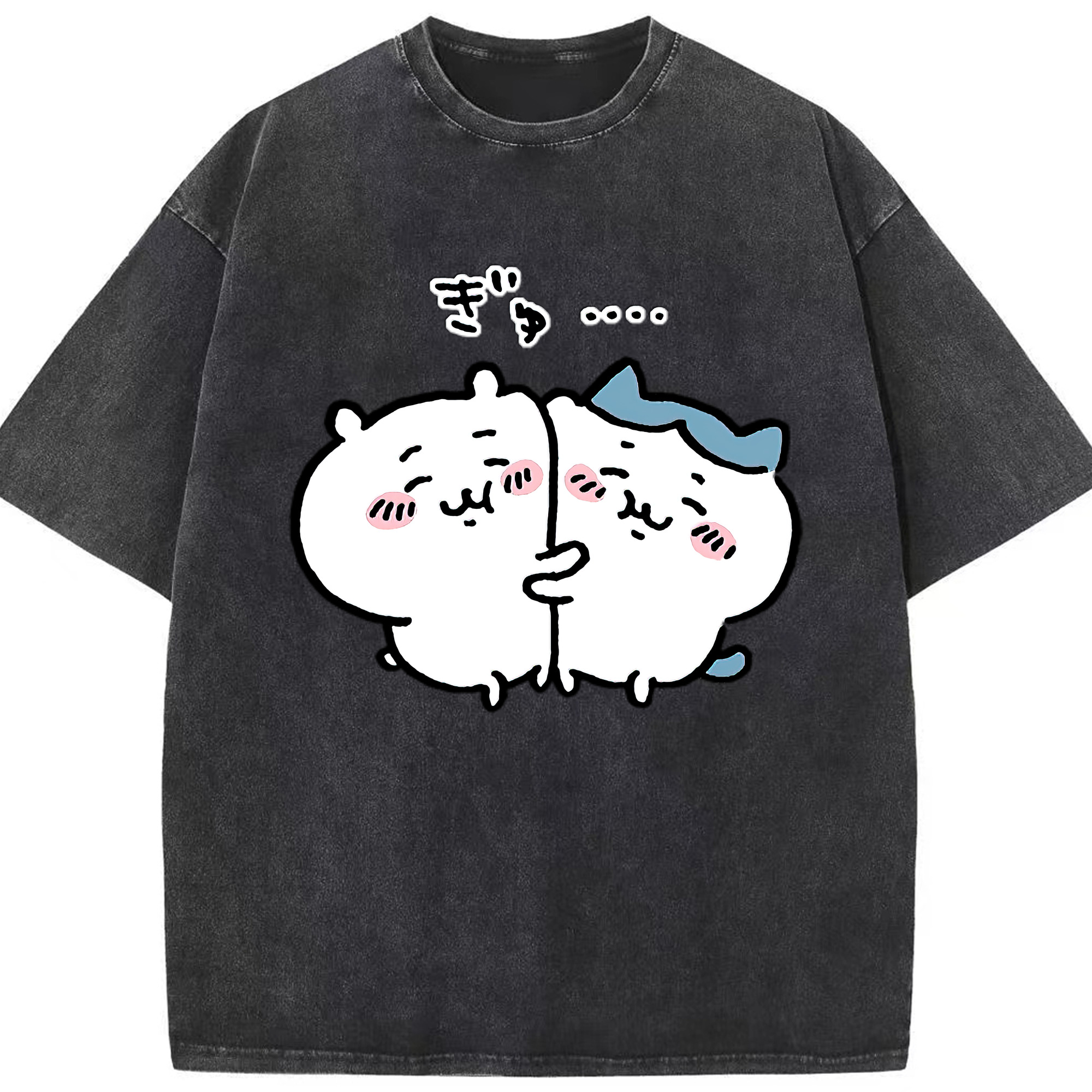 （画像用） ちいかわ ハチワレ Chii-kawa hachiware 綿100% ヴィンテージ風 半袖Tシャツ（フロントプリント）