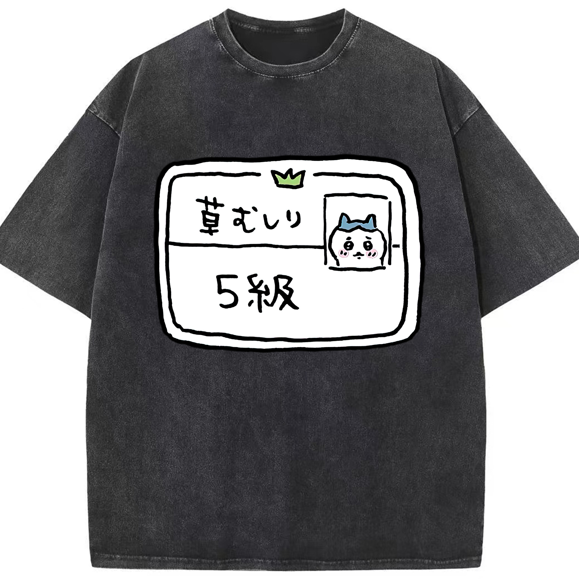 （画像用） ちいかわ ハチワレ Chii-kawa hachiware 綿100% ヴィンテージ風 半袖Tシャツ（フロントプリント）
