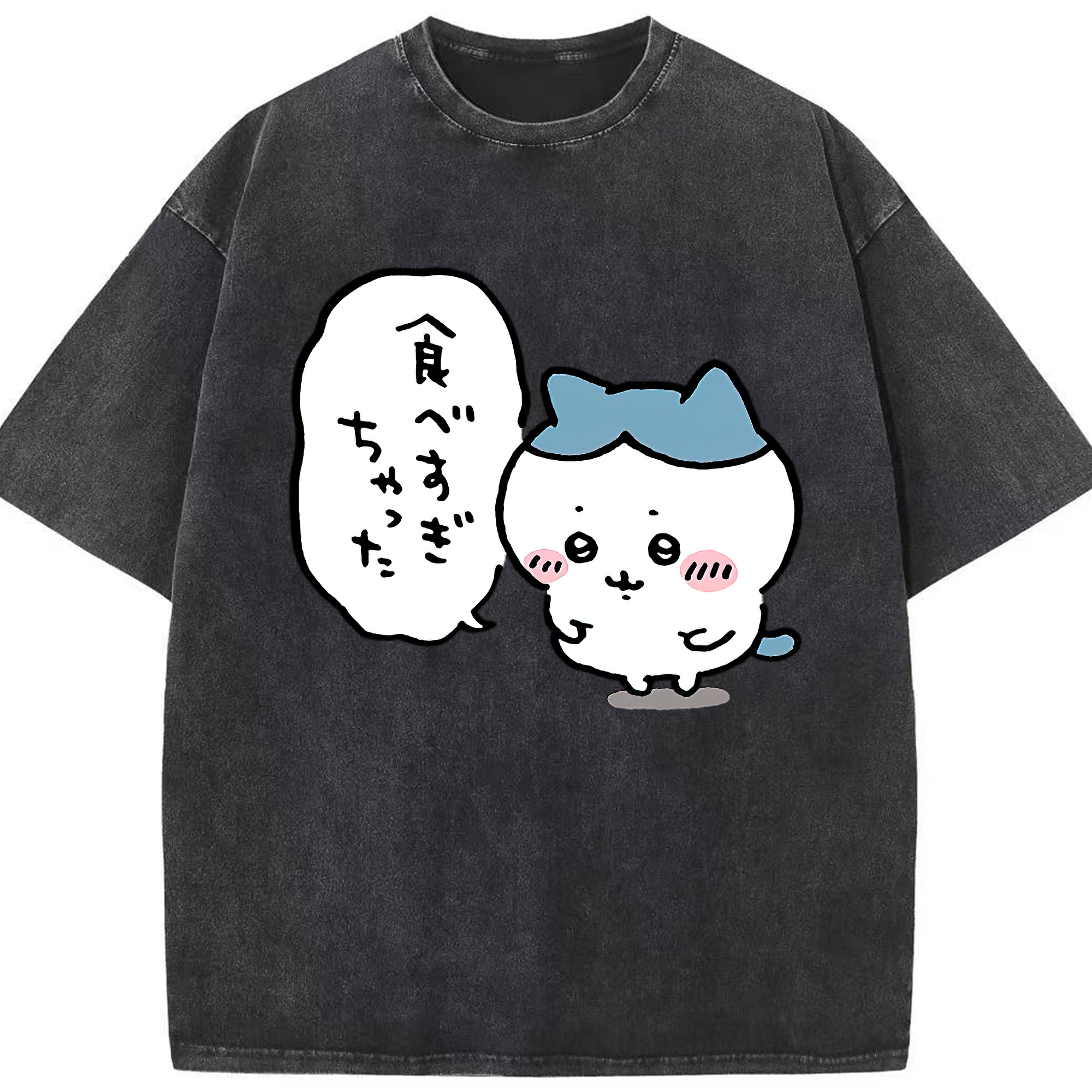 （画像用） ちいかわ ハチワレ Chii-kawa hachiware 綿100% ヴィンテージ風 半袖Tシャツ（フロントプリント）