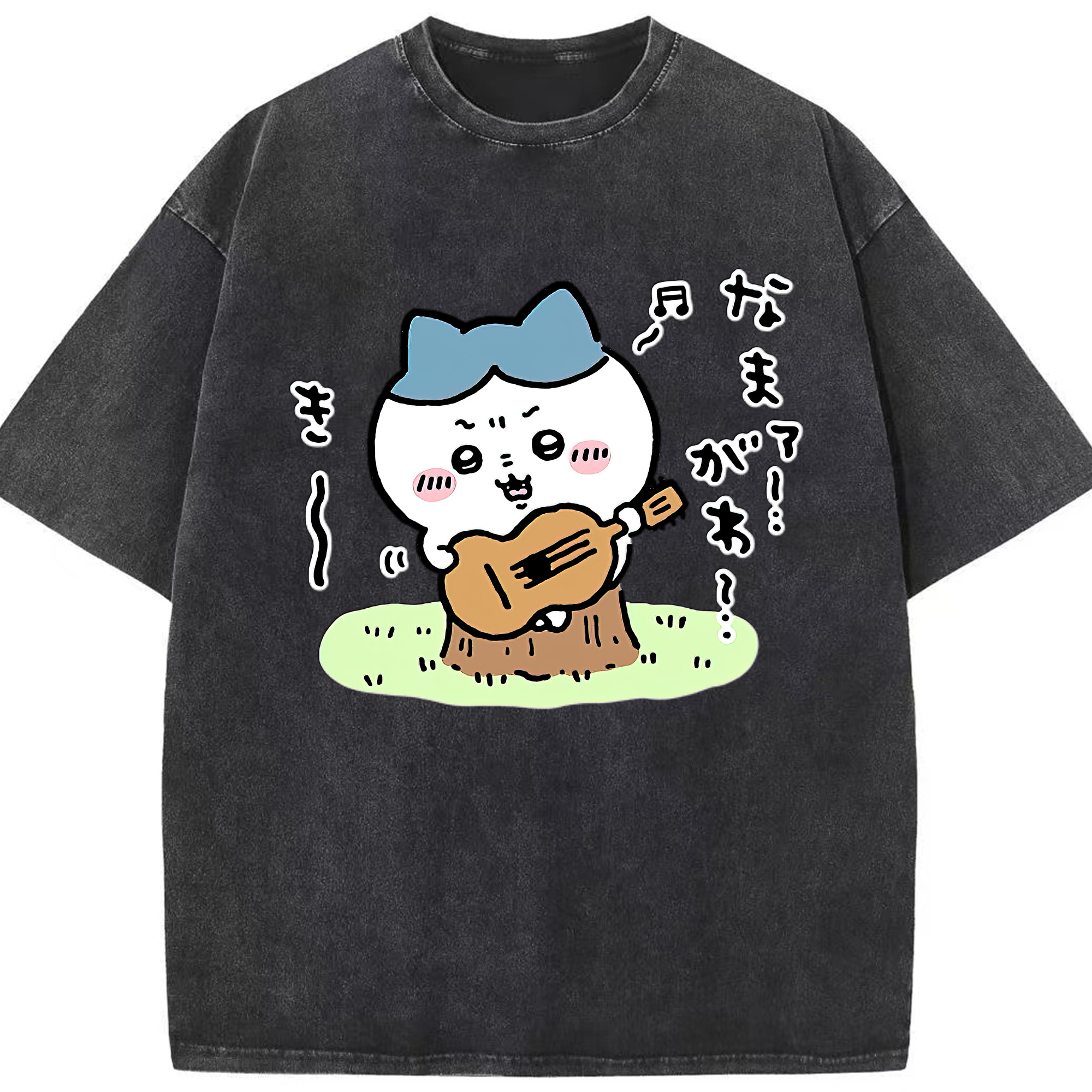 （画像用） ちいかわ ハチワレ Chii-kawa hachiware 綿100% ヴィンテージ風 半袖Tシャツ（フロントプリント）
