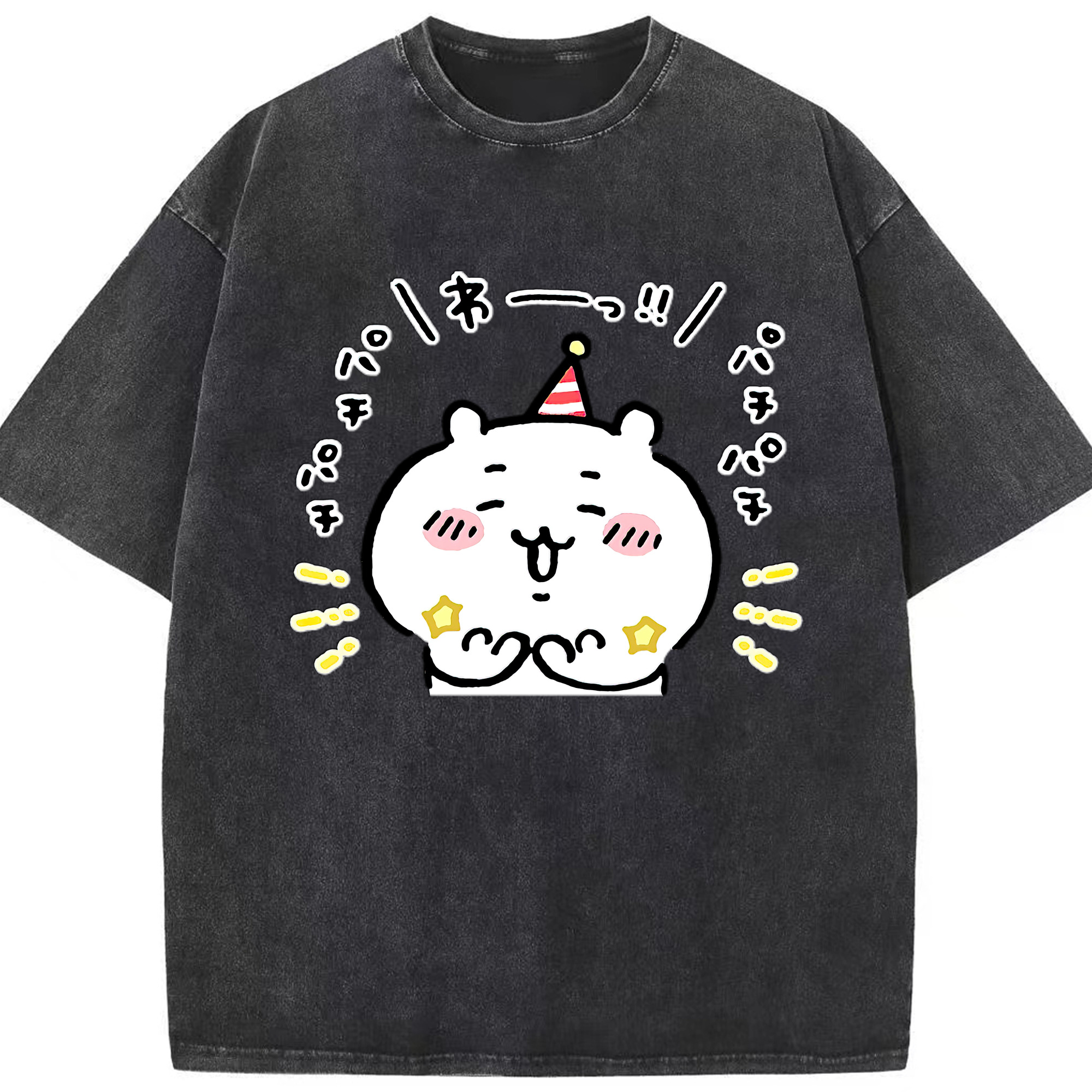 （画像用） ちいかわ ちいかわ Chii-kawa chiikawa 綿100% ヴィンテージ風 半袖Tシャツ（フロントプリント）
