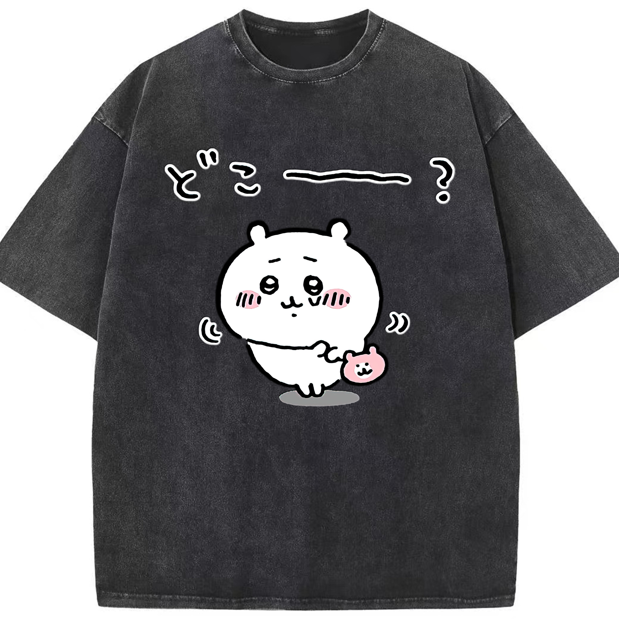 （画像用） ちいかわ ちいかわ Chii-kawa chiikawa 綿100% ヴィンテージ風 半袖Tシャツ（フロントプリント）