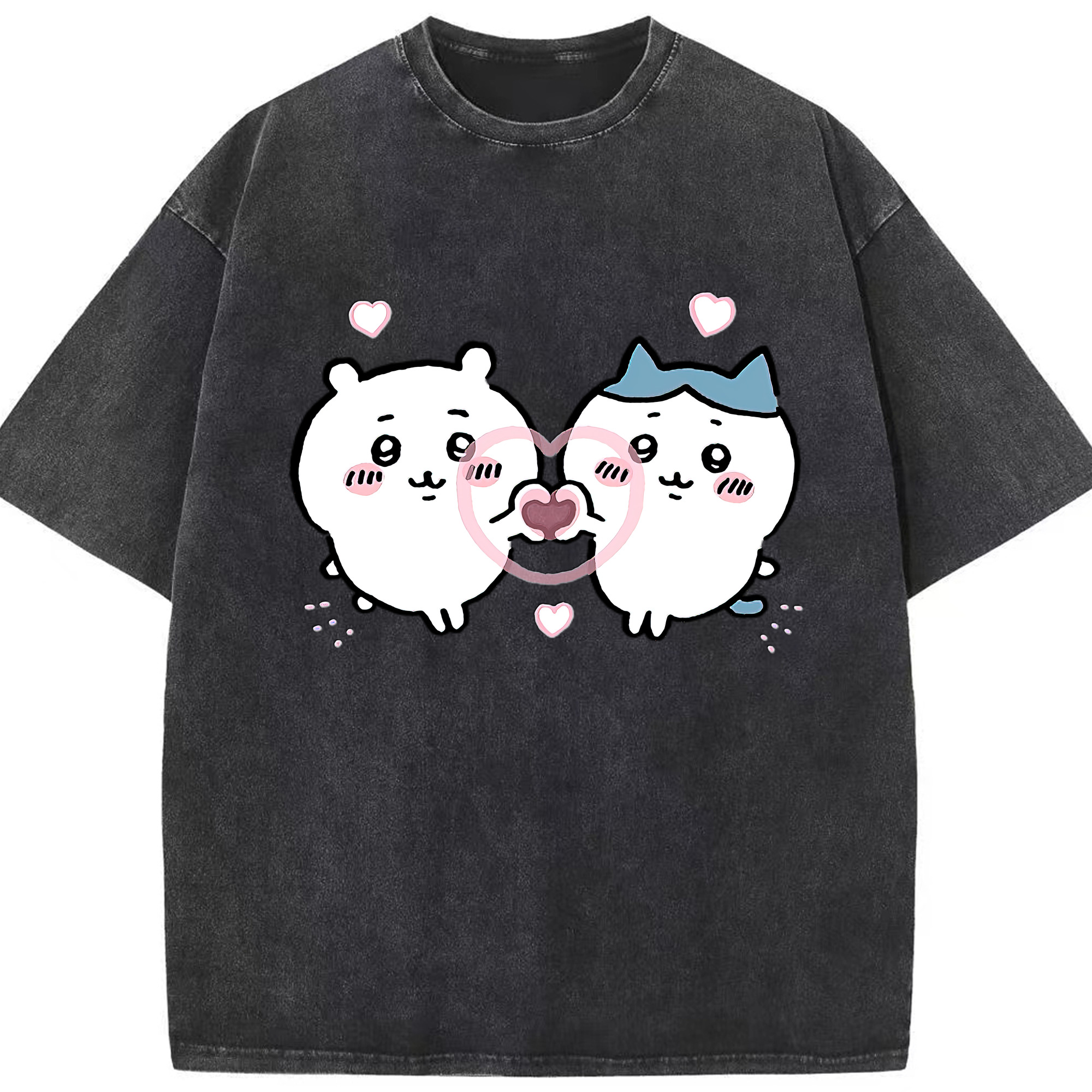 （画像用） ちいかわ ちいかわ Chii-kawa chiikawa 綿100% ヴィンテージ風 半袖Tシャツ（フロントプリント）