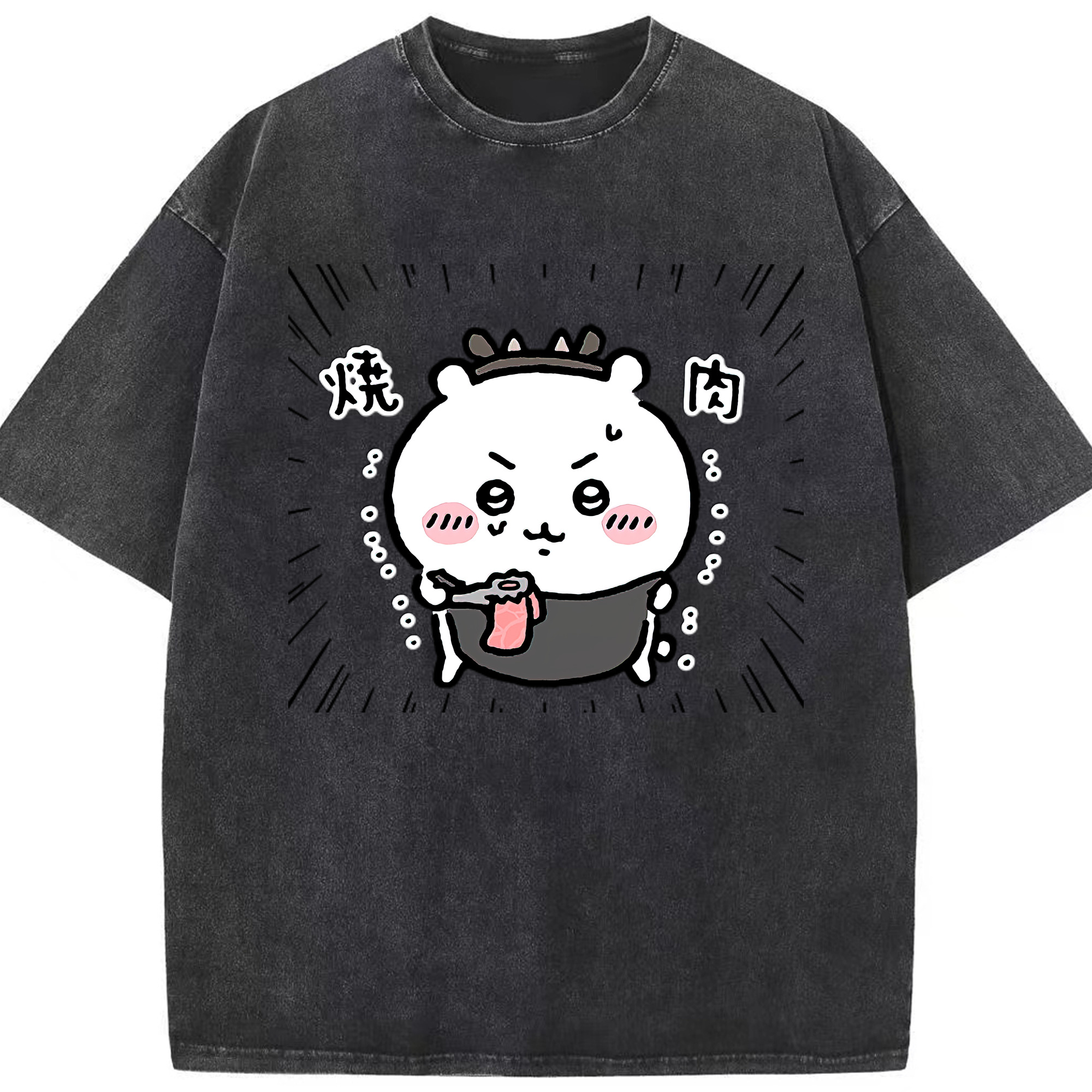 （画像用） ちいかわ ちいかわ Chii-kawa chiikawa 綿100% ヴィンテージ風 半袖Tシャツ（フロントプリント）