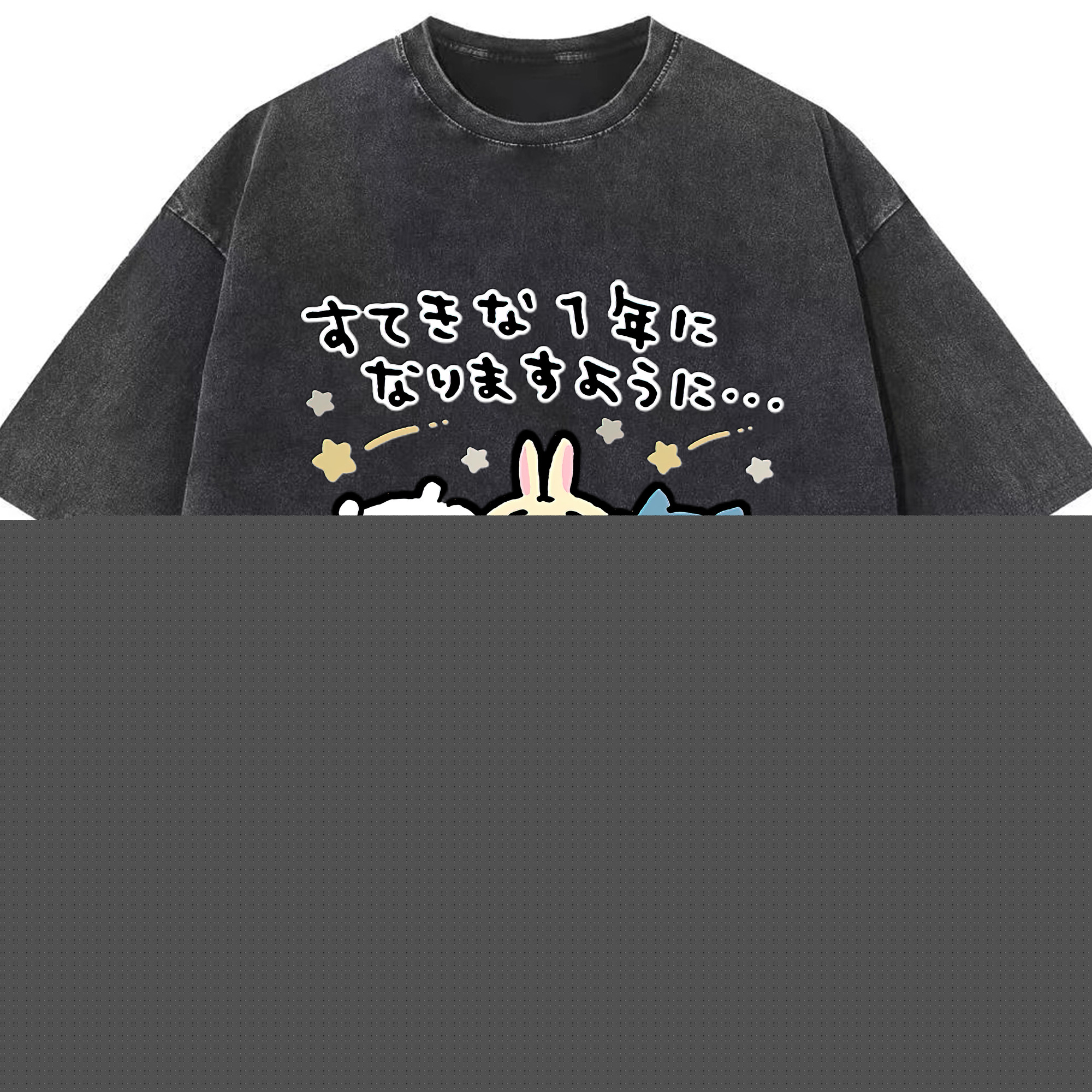 （画像用） ちいかわ ちいかわ Chii-kawa chiikawa 綿100% ヴィンテージ風 半袖Tシャツ（フロントプリント）