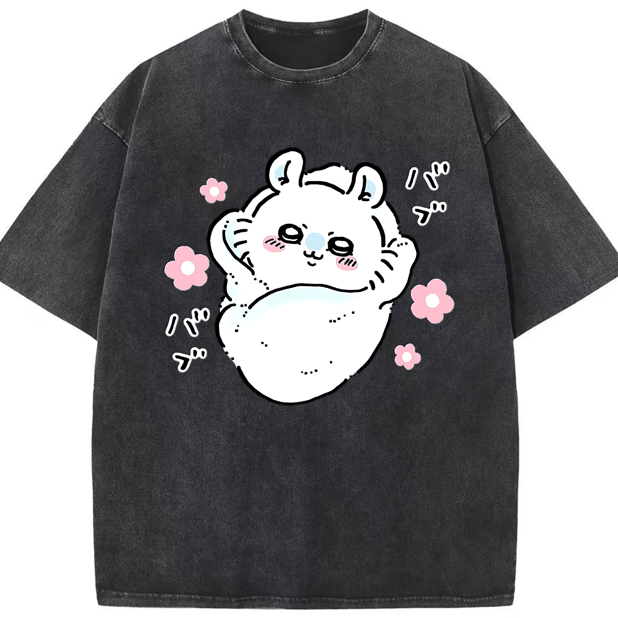 （画像用） ちいかわ モモンガ Chii-kawa Momonga 綿100% ヴィンテージ風 半袖Tシャツ（フロントプリント）