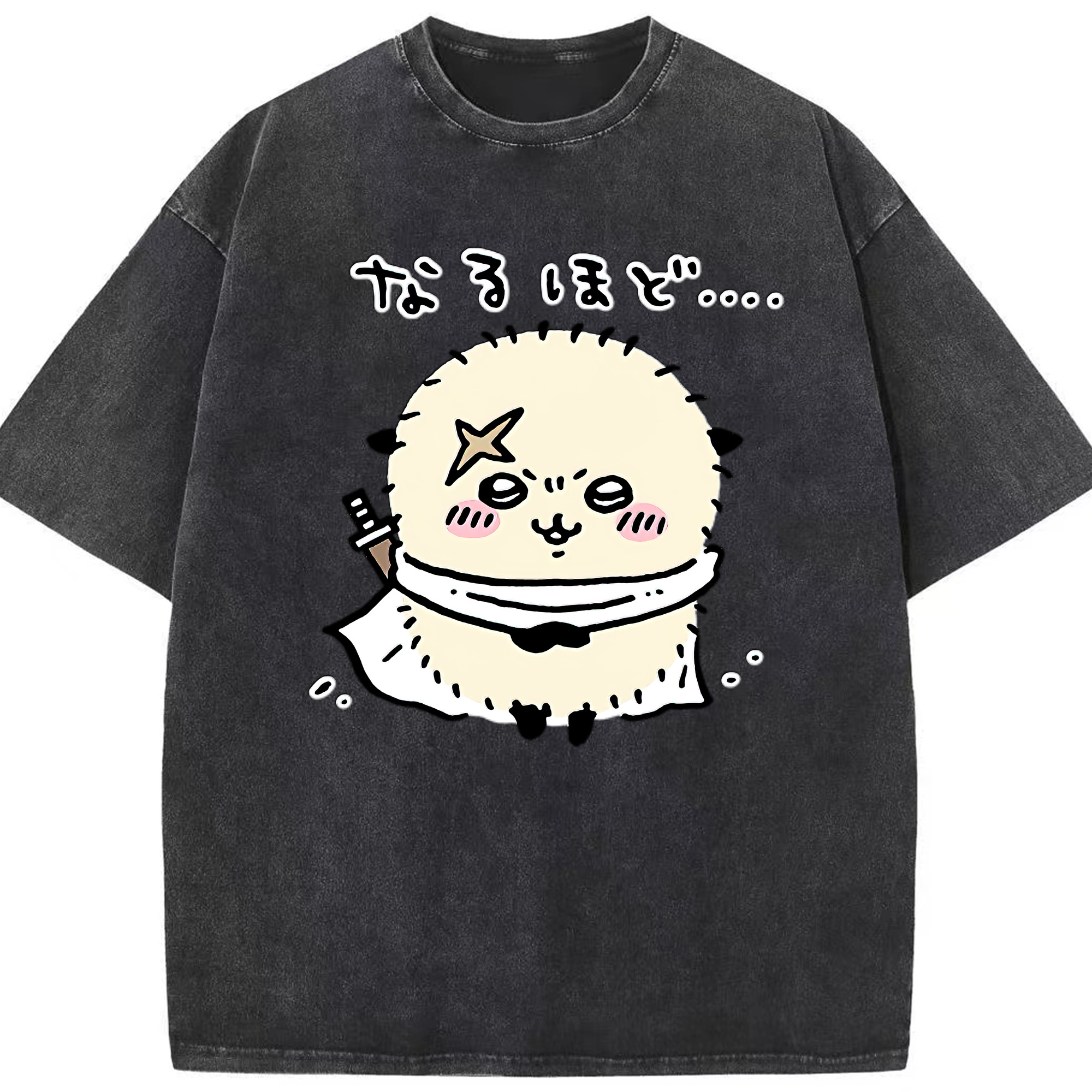 （画像用） ちいかわ ラッコ Chii-kawa Sea otter 綿100% ヴィンテージ風 半袖Tシャツ（フロントプリント）