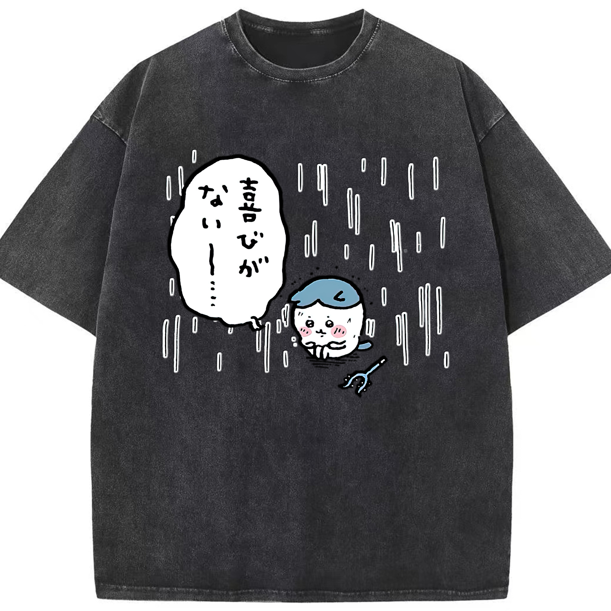 （画像用） ちいかわ ハチワレ Chii-kawa hachiware 綿100% ヴィンテージ風 半袖Tシャツ（フロントプリント）