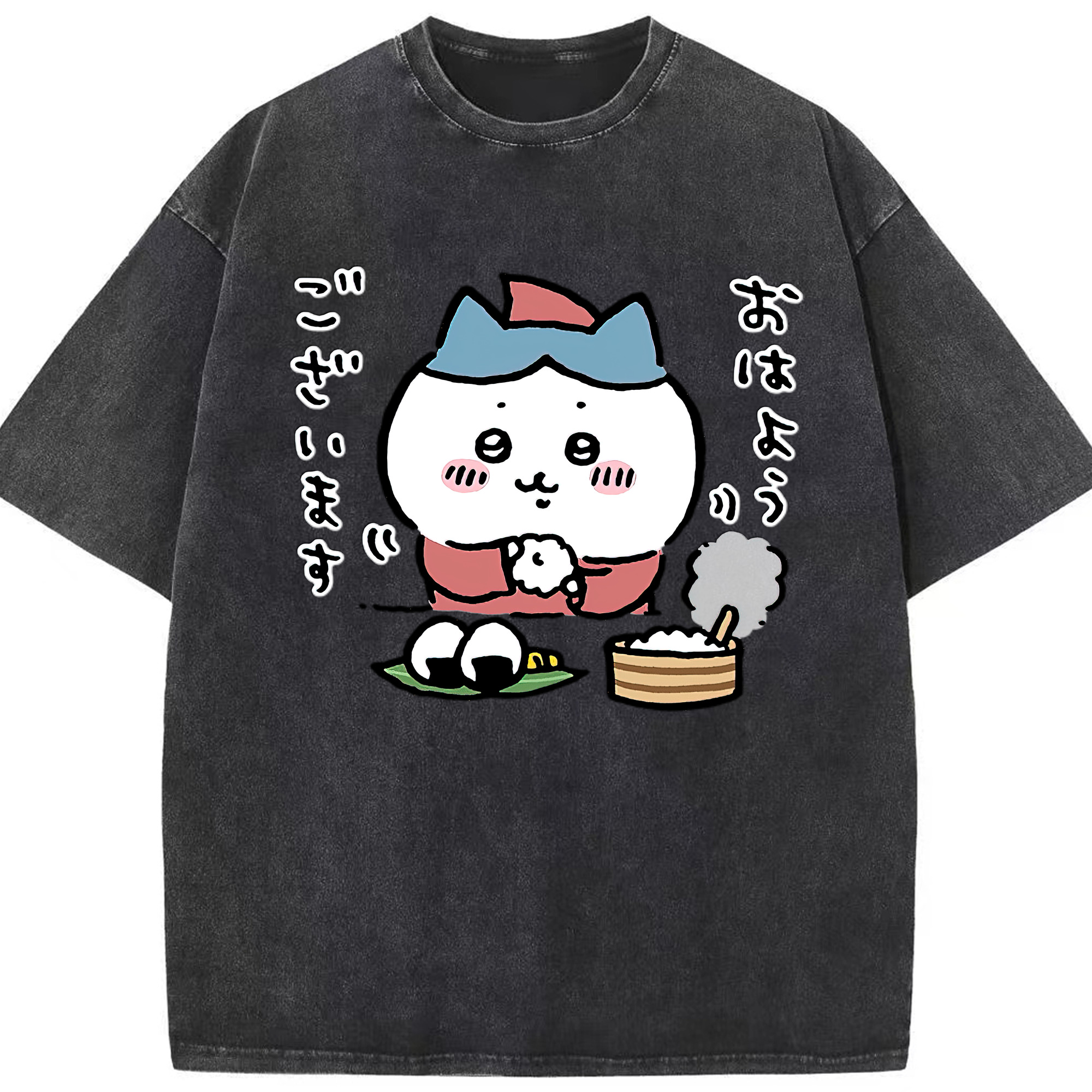 （画像用） ちいかわ ハチワレ Chii-kawa hachiware 綿100% ヴィンテージ風 半袖Tシャツ（フロントプリント）