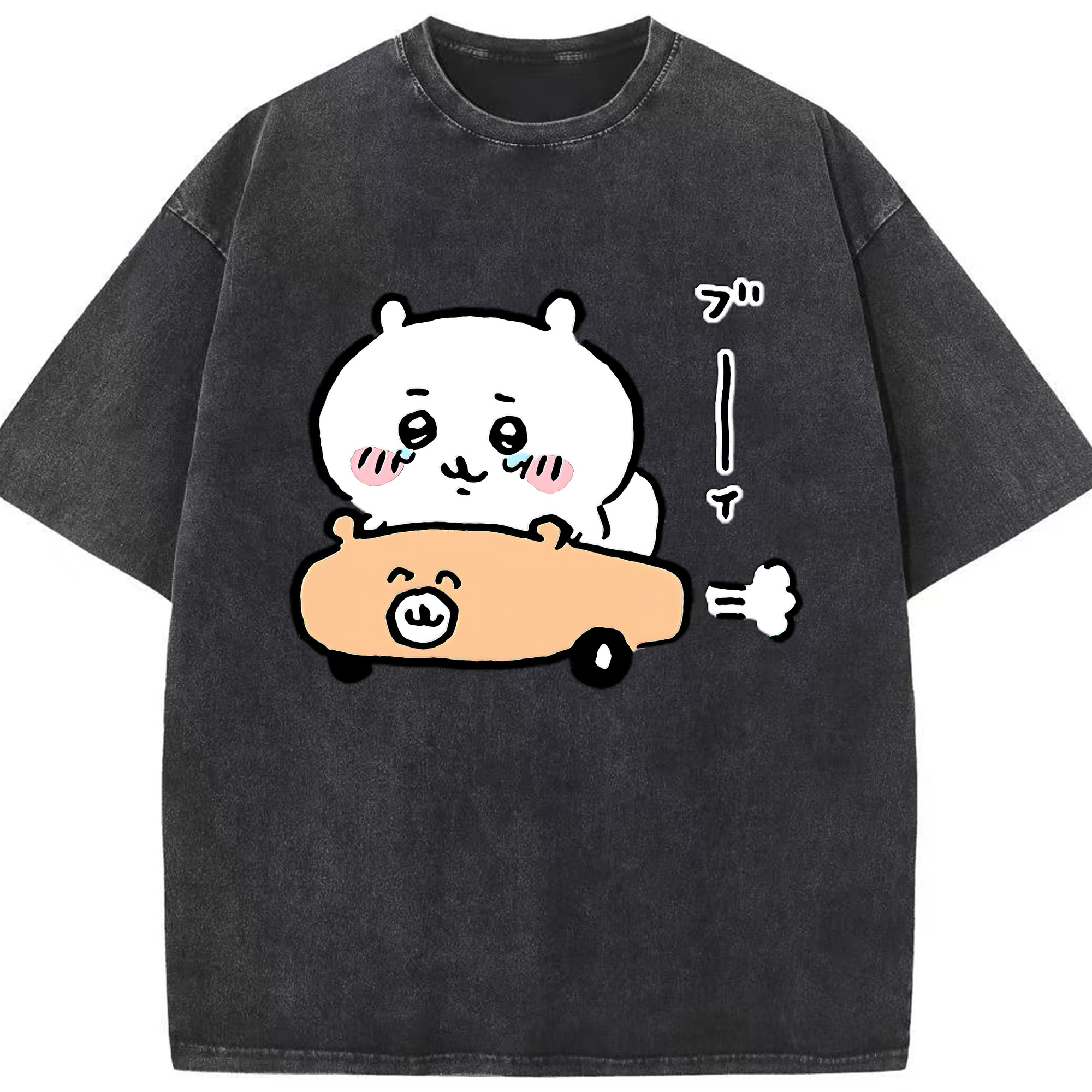 （画像用） ちいかわ ちいかわ Chii-kawa chiikawa 綿100% ヴィンテージ風 半袖Tシャツ（フロントプリント）