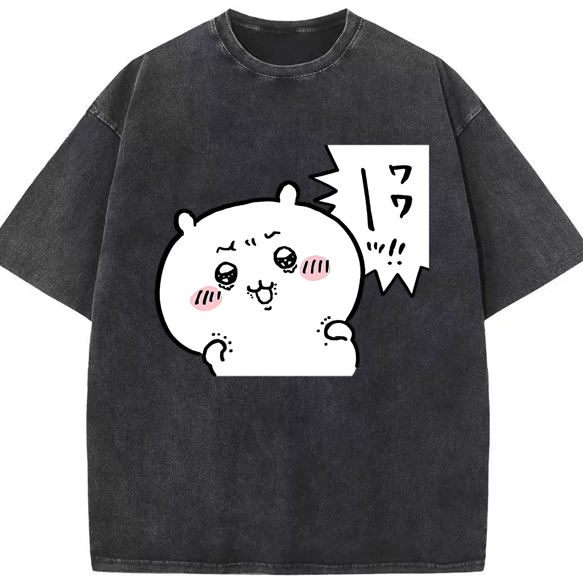 （画像用） ちいかわ ちいかわ Chii-kawa chiikawa 綿100% ヴィンテージ風 半袖Tシャツ（フロントプリント）