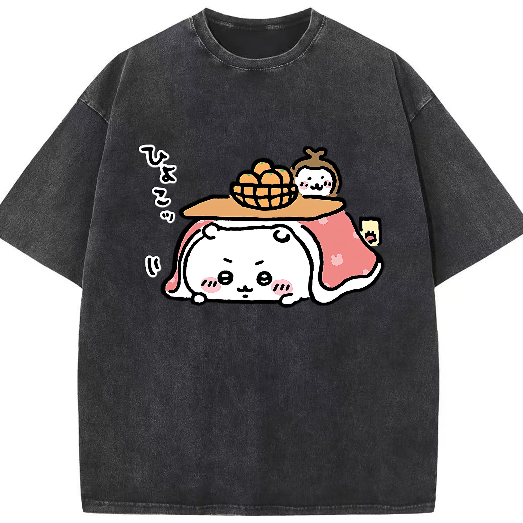 （画像用） ちいかわ ちいかわ Chii-kawa chiikawa 綿100% ヴィンテージ風 半袖Tシャツ（フロントプリント）