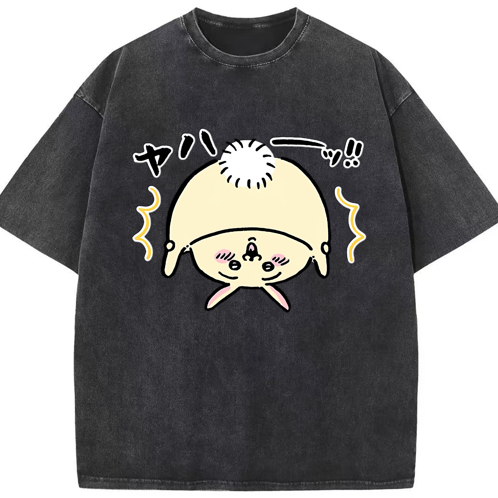 （画像用） ちいかわ うさぎ Chii-kawa usagi 綿100% ヴィンテージ風 半袖Tシャツ（フロントプリント）