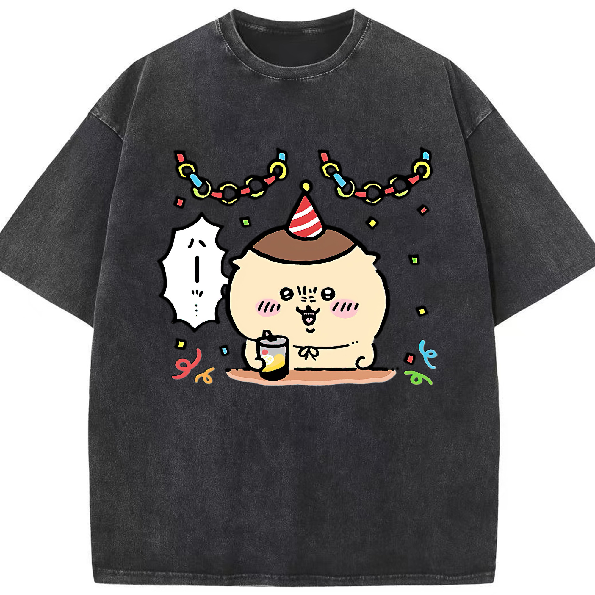 （画像用） ちいかわ くりまんじゅう Chii-kawa kuri manjū 綿100% ヴィンテージ風 半袖Tシャツ（フロントプリント）