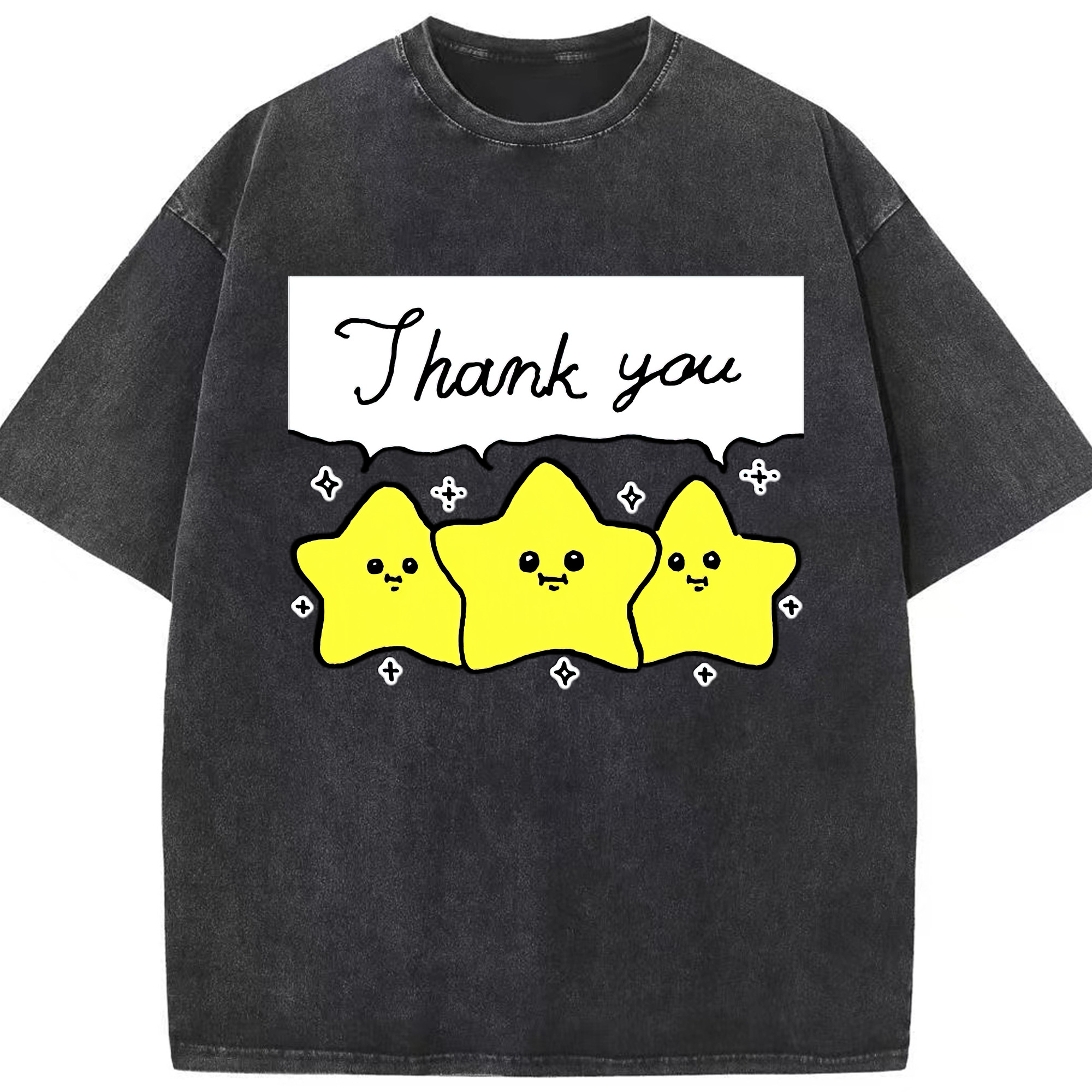 （画像用） ちいかわ 流れ星 Chii-kawa Shooting star 綿100% ヴィンテージ風 半袖Tシャツ（フロントプリント）