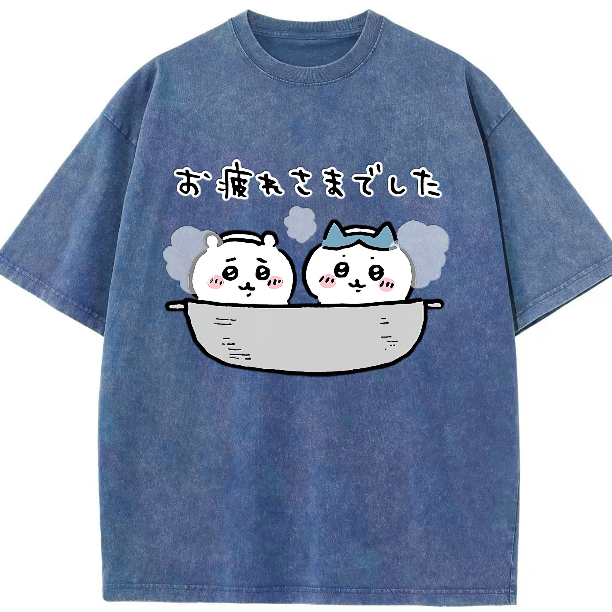 （画像用） ちいかわ ハチワレ Chii-kawa hachiware 綿100% ヴィンテージ風 半袖Tシャツ（フロントプリント）