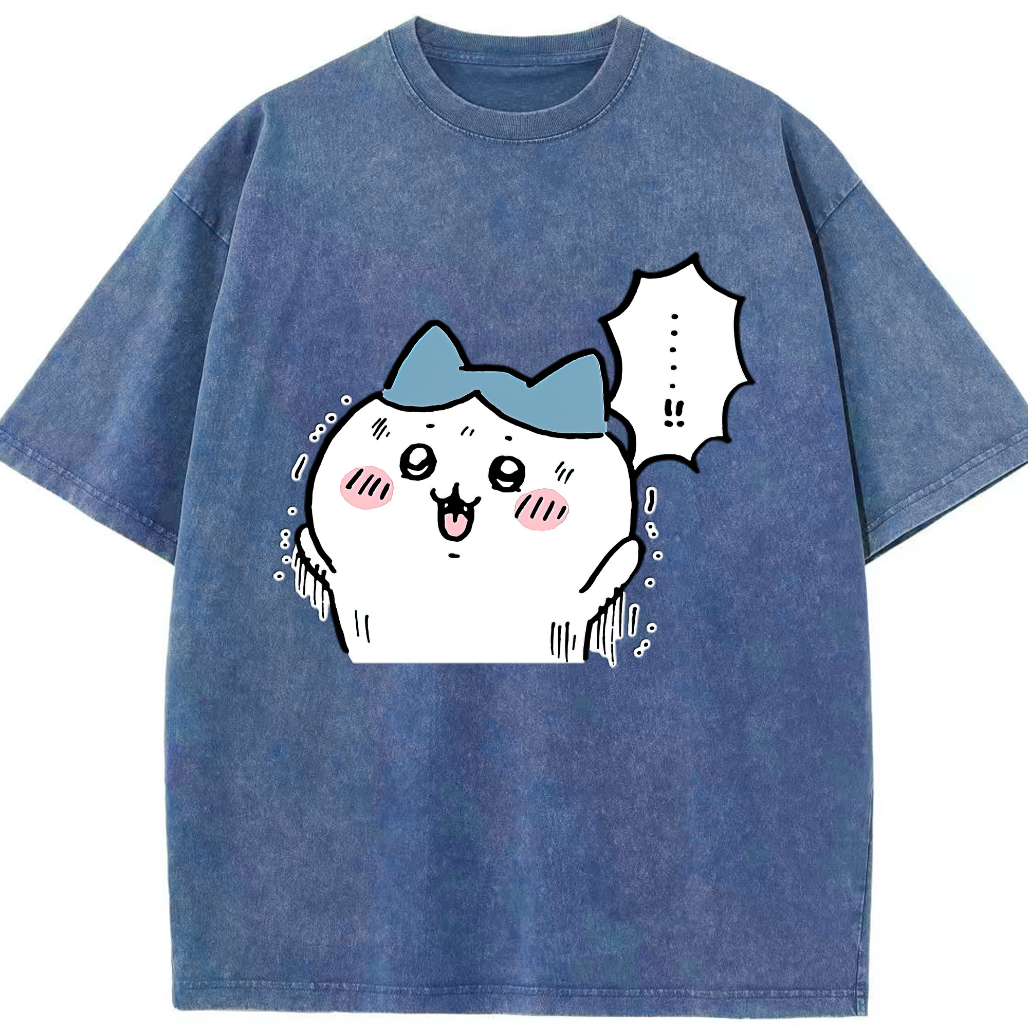 （画像用） ちいかわ ハチワレ Chii-kawa hachiware 綿100% ヴィンテージ風 半袖Tシャツ（フロントプリント）