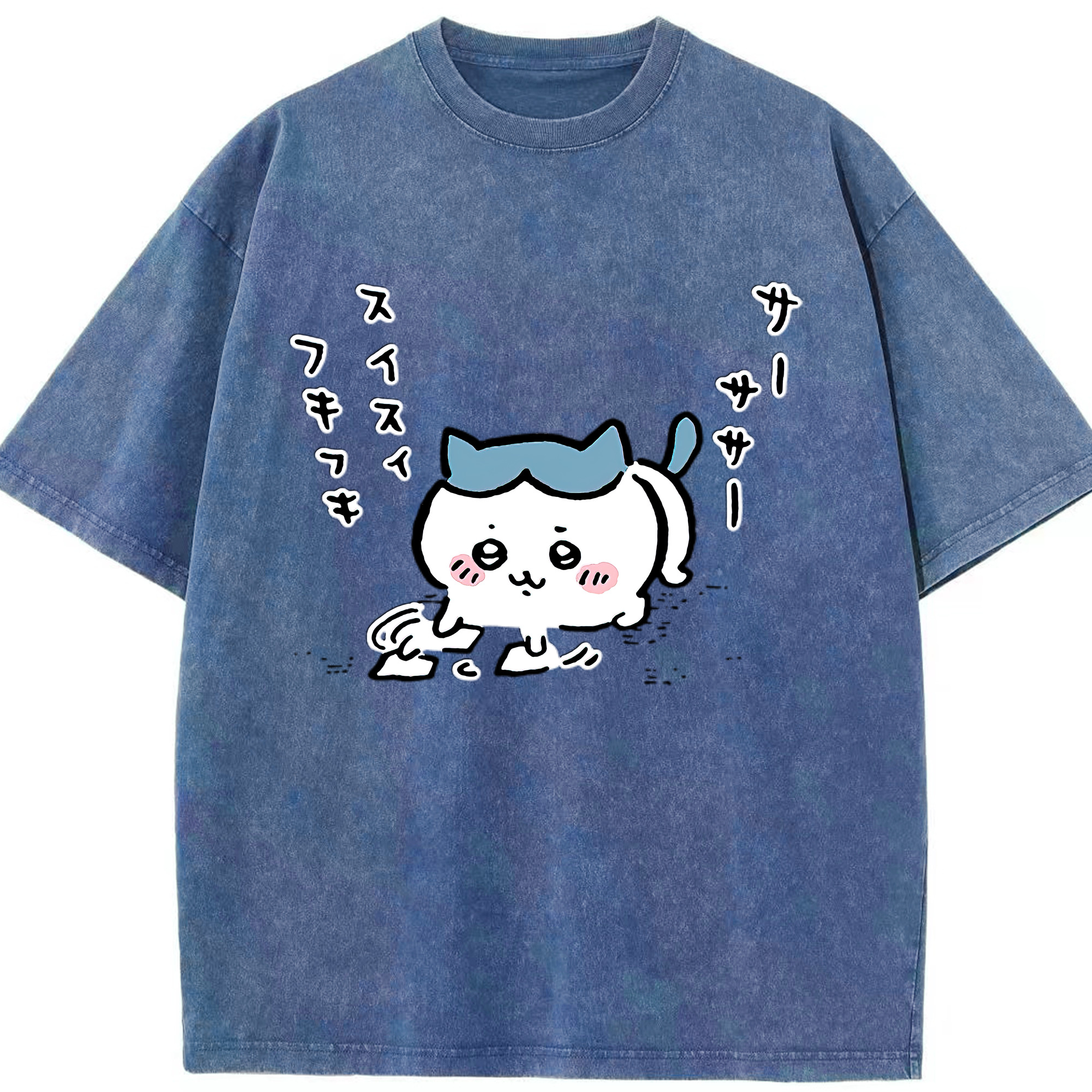 （画像用） ちいかわ ハチワレ Chii-kawa hachiware 綿100% ヴィンテージ風 半袖Tシャツ（フロントプリント）