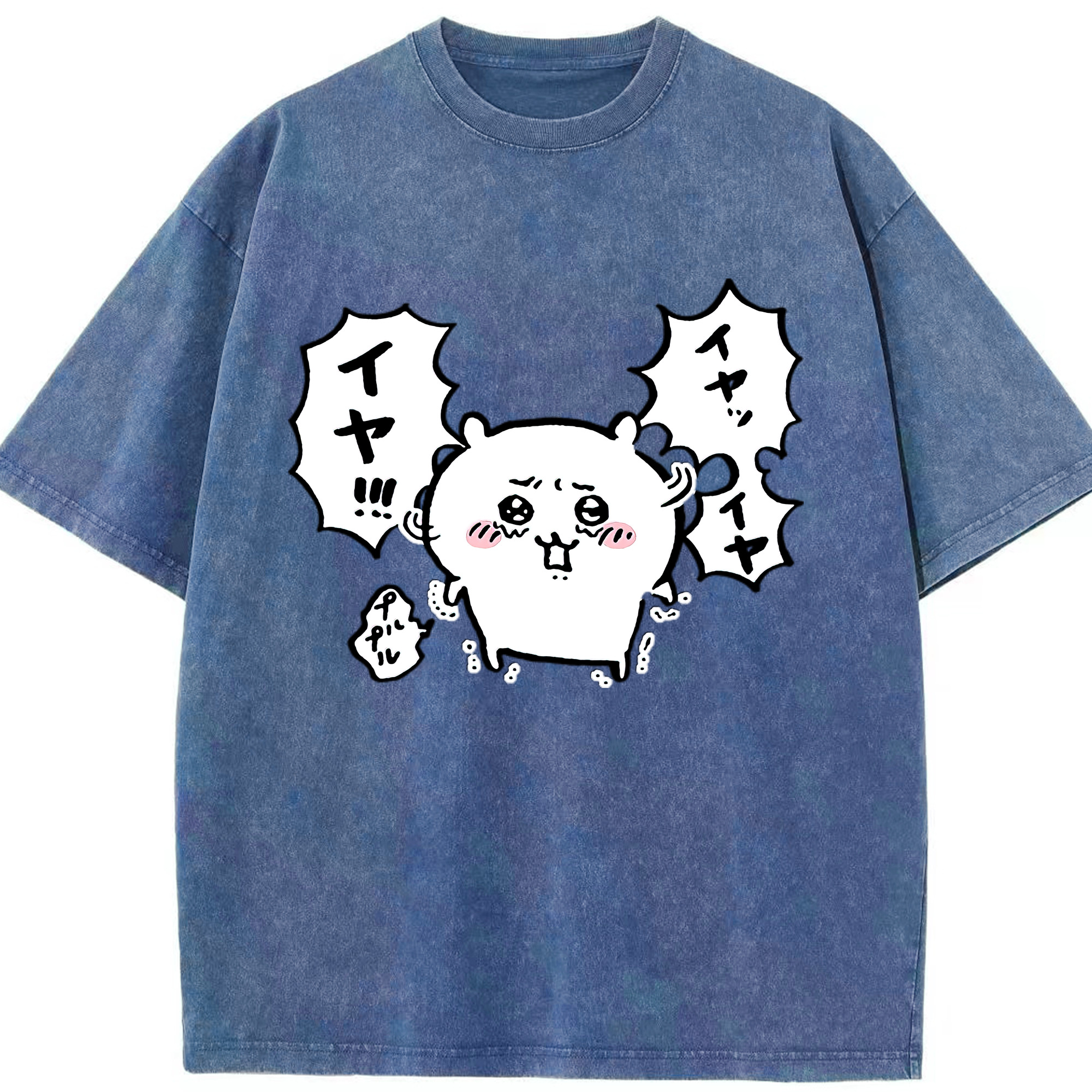 （画像用） ちいかわ ちいかわ Chii-kawa chiikawa 綿100% ヴィンテージ風 半袖Tシャツ（フロントプリント）