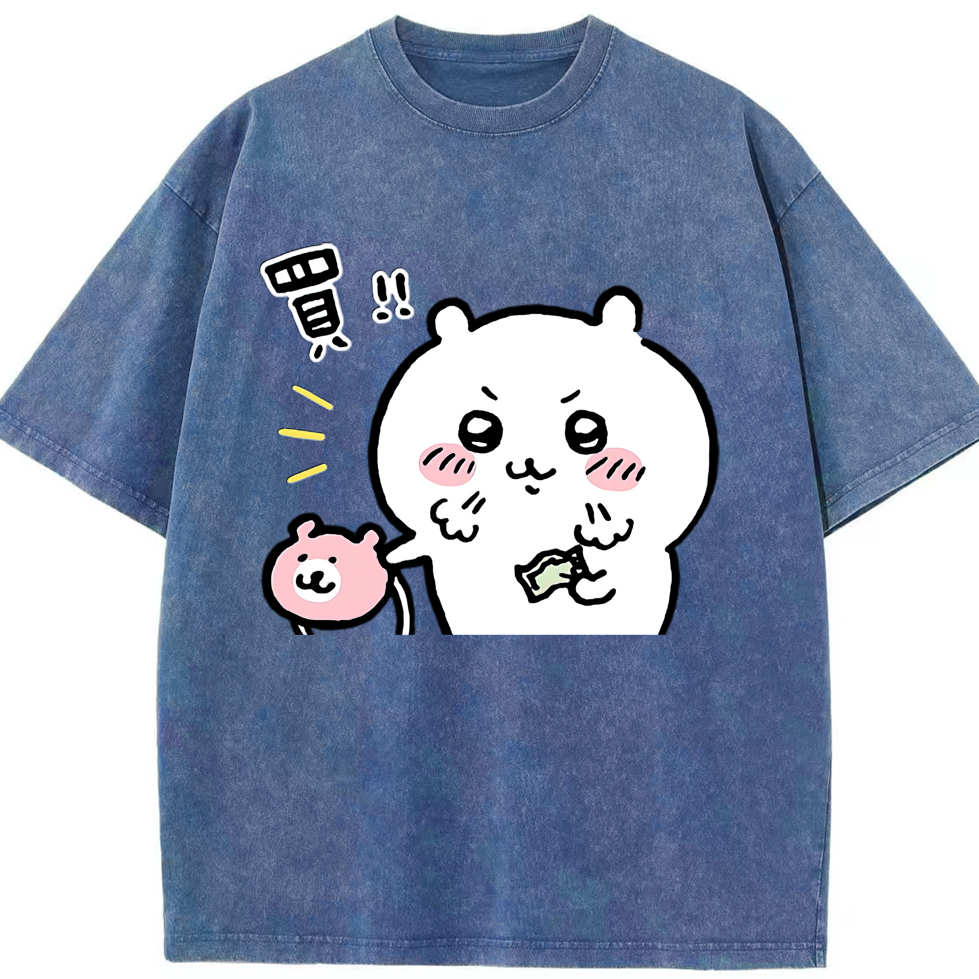 （画像用） ちいかわ ちいかわ Chii-kawa chiikawa 綿100% ヴィンテージ風 半袖Tシャツ（フロントプリント）