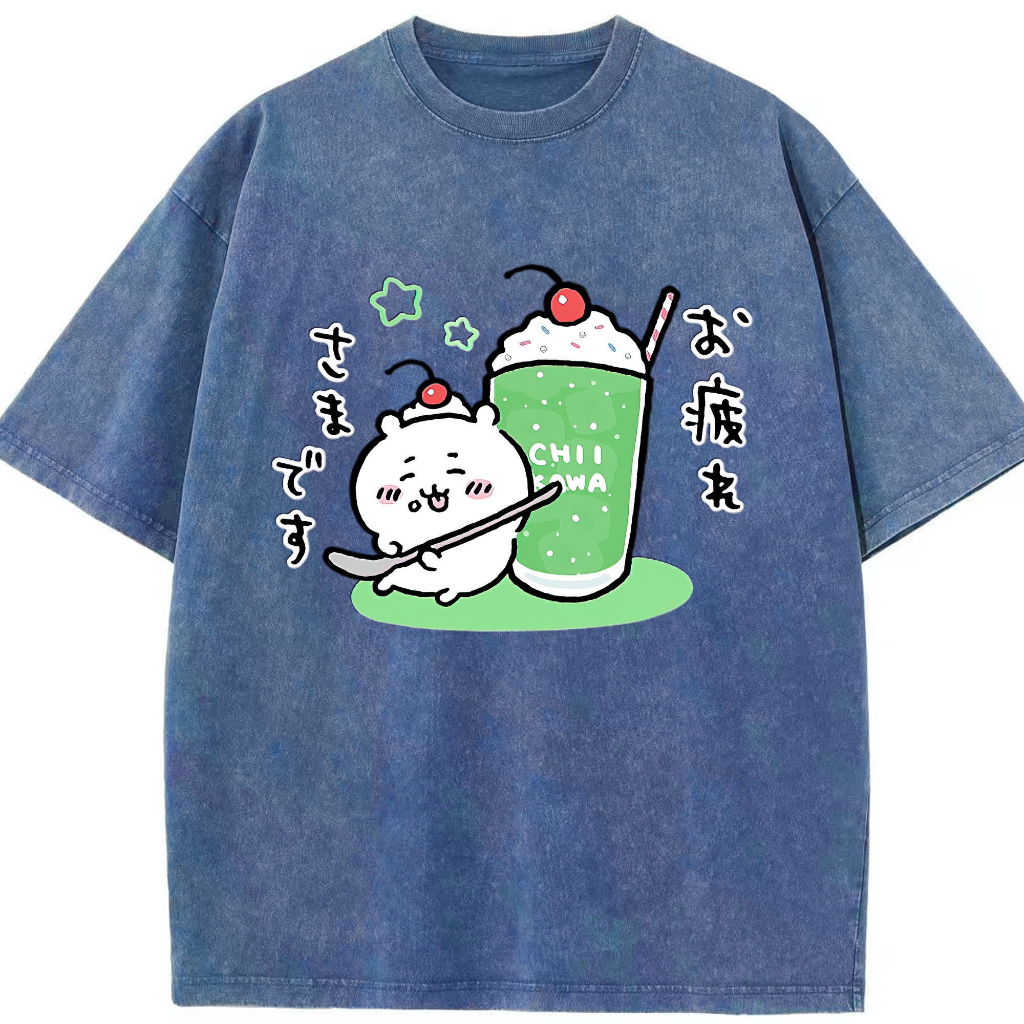 （画像用） ちいかわ ちいかわ Chii-kawa chiikawa 綿100% ヴィンテージ風 半袖Tシャツ（フロントプリント）